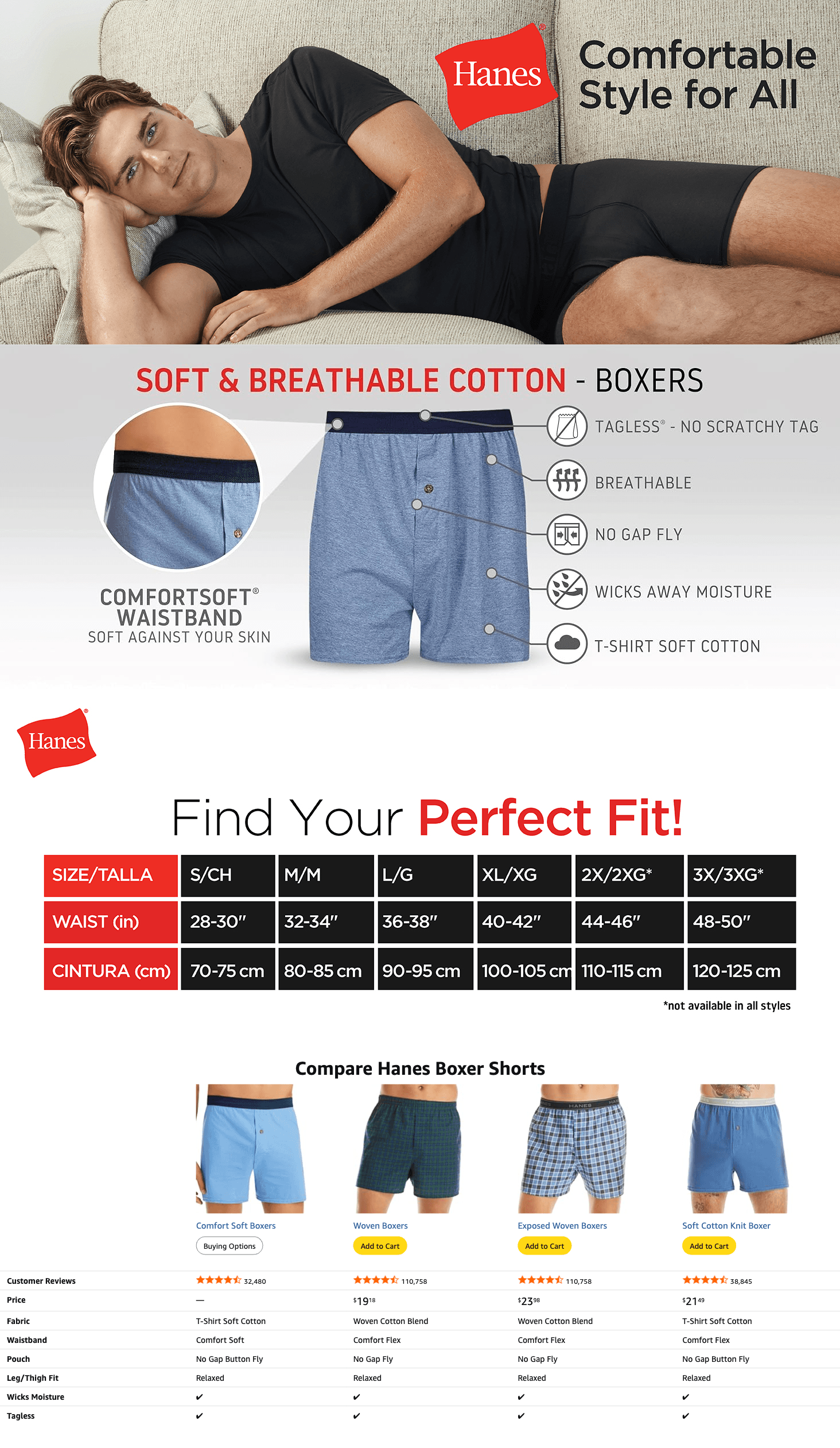 Hanes Men's Boxers: A+ Premium
