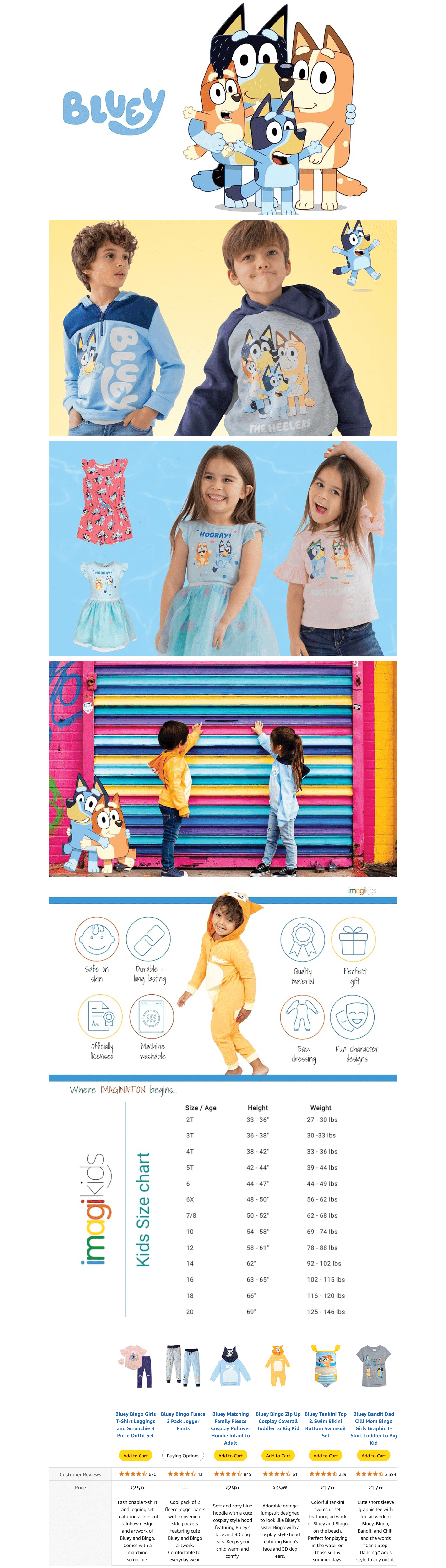 Amazon.com: Bluey Girls T-Shirt and French Terry Shorts Outfit Set Toddler to Big Kid…: A+ Premium