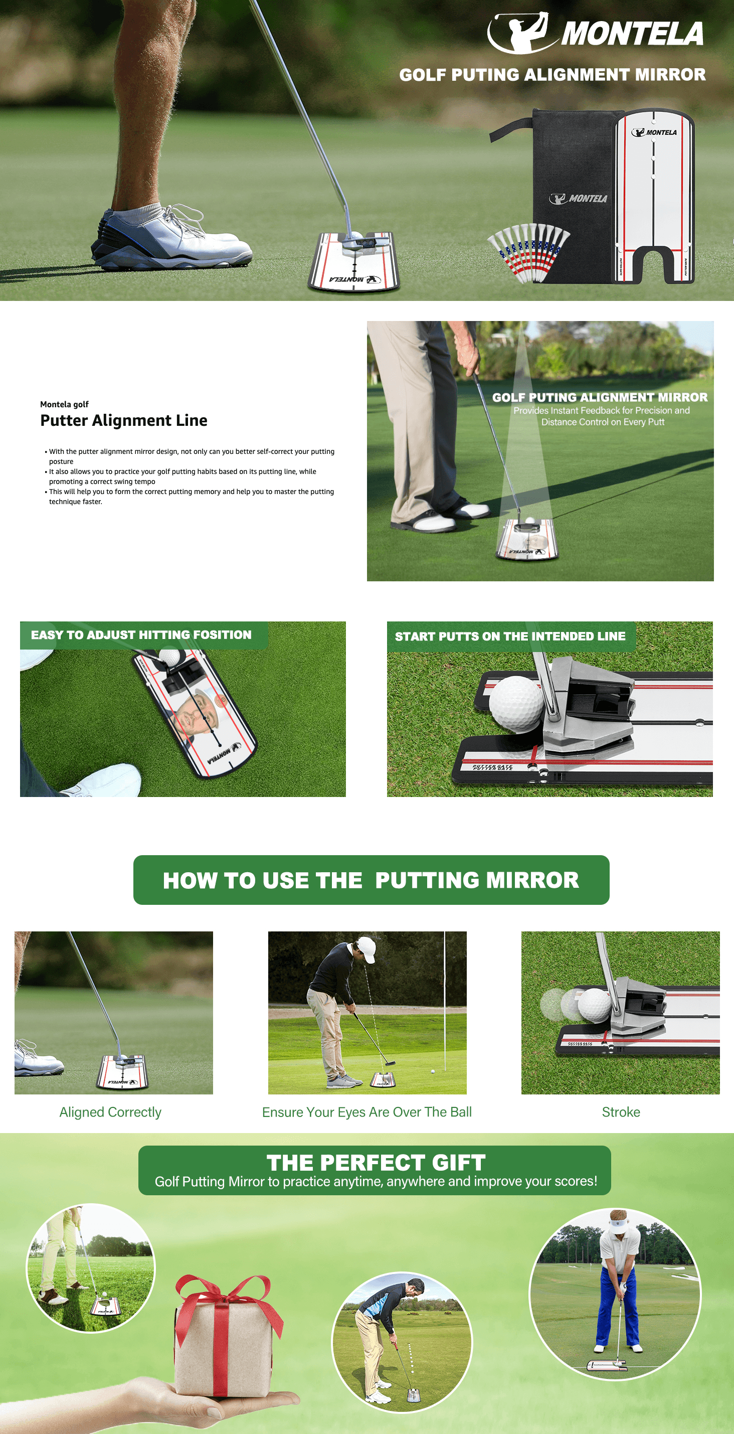 Amazon.com : Montela Golf Putting Mirror: A+ Premium