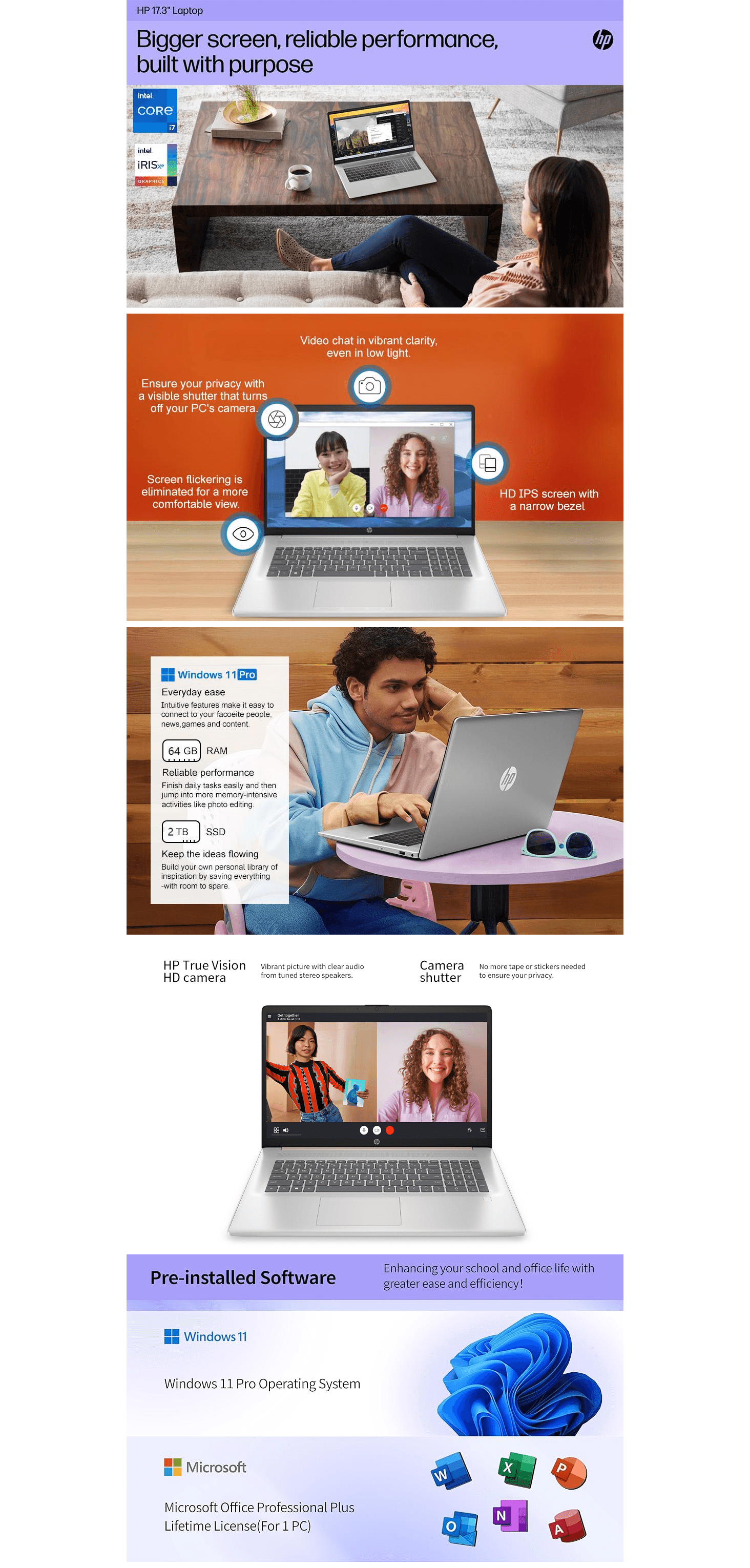Amazon.com: HP Business Touchscreen Laptop 17 inch: A+ Premium