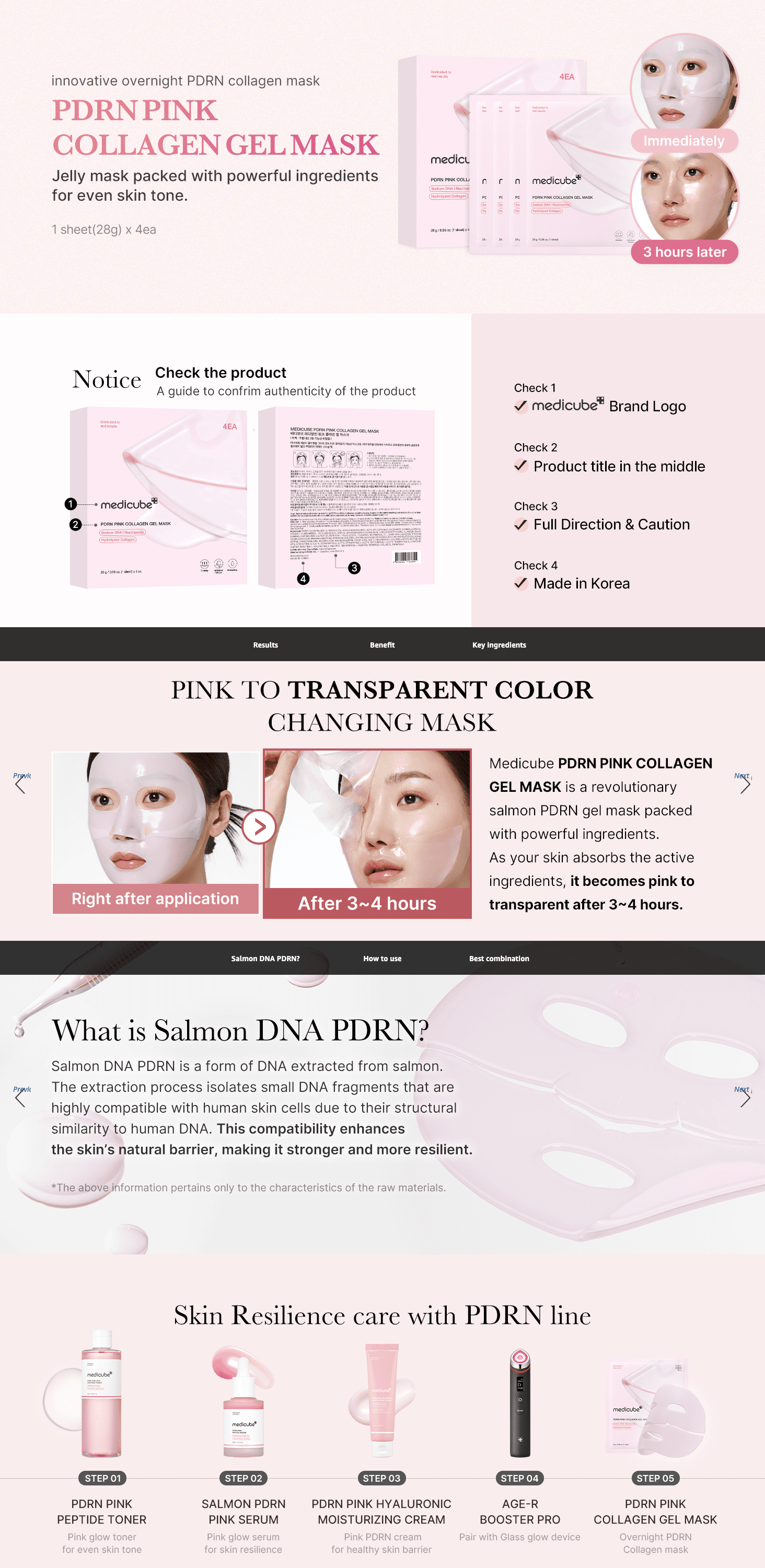 Amazon.com : medicube Salmon DNA PDRN pink collagen jelly gel mask: A+ Premium