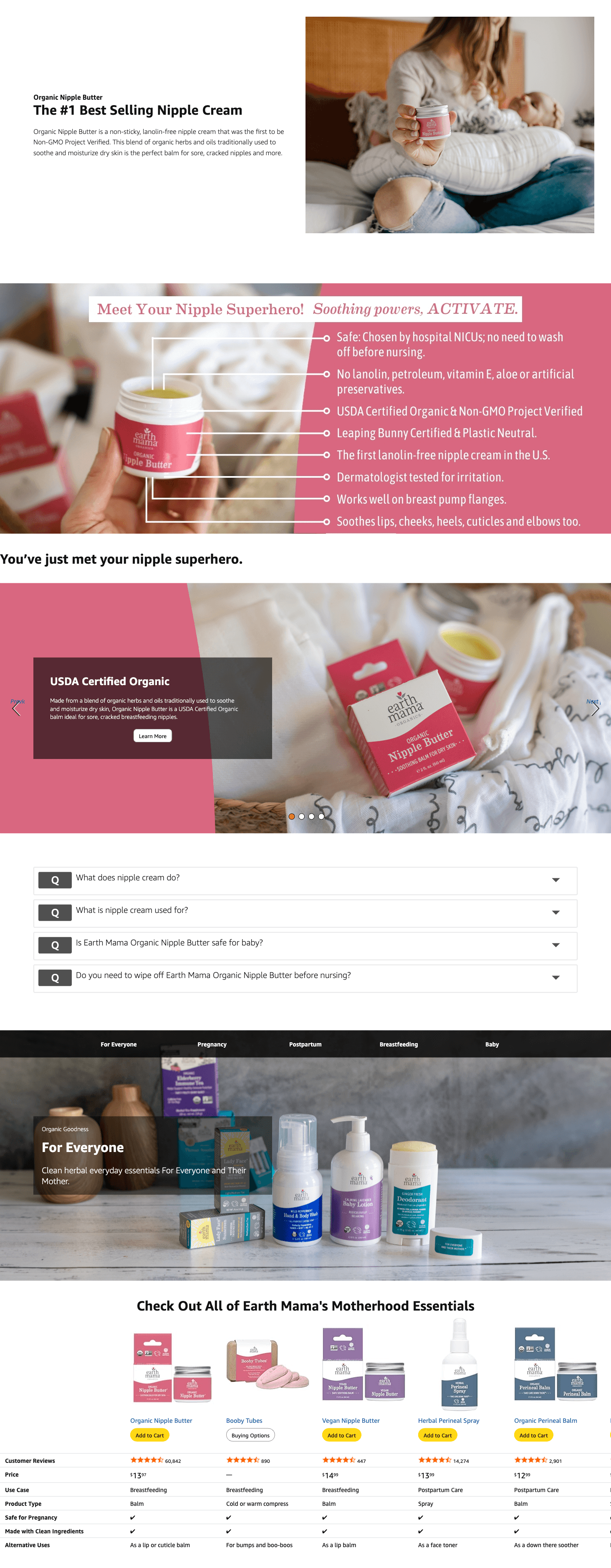 A+ Premium for Amazon.com: Earth Mama Organic Nipple Butter™