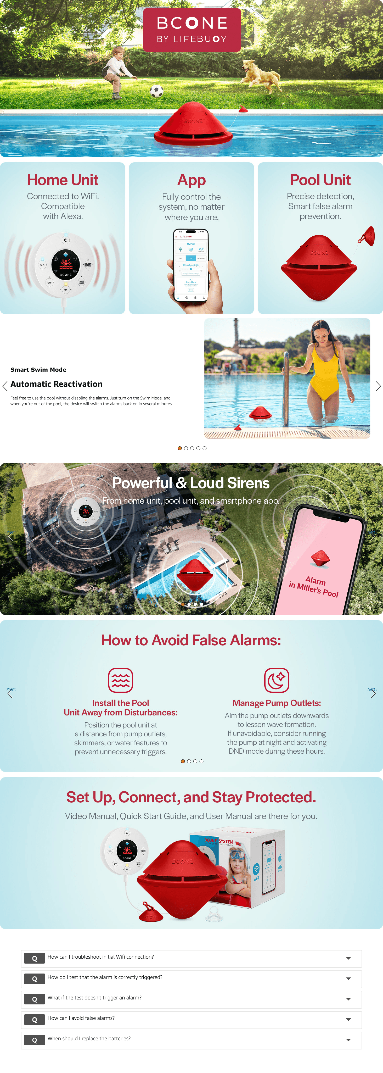Amazon.com: BCONE® System Pool Alarm by Lifebuoy®: A+ Premium
