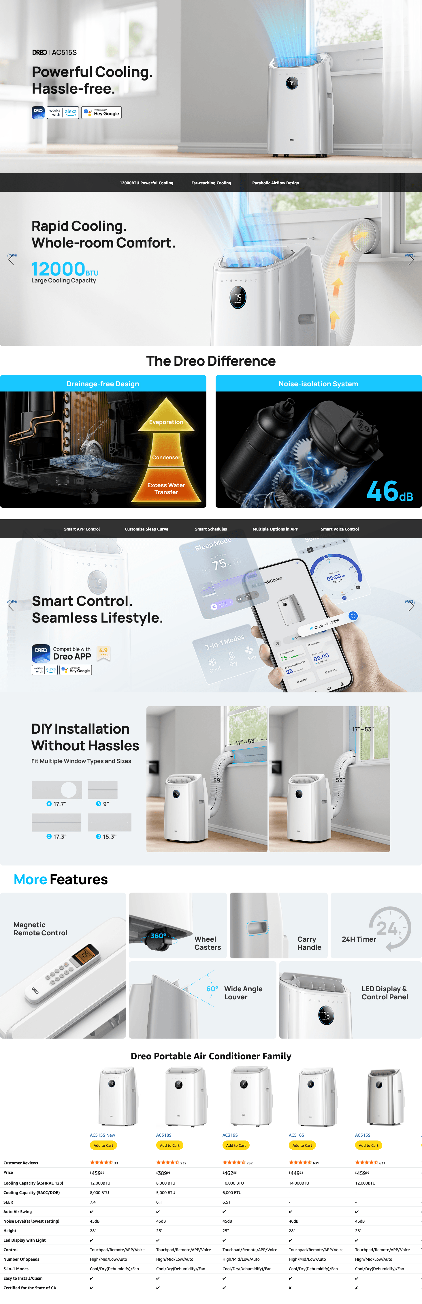 Amazon.com: Dreo Portable Air Conditioners: A+ Premium