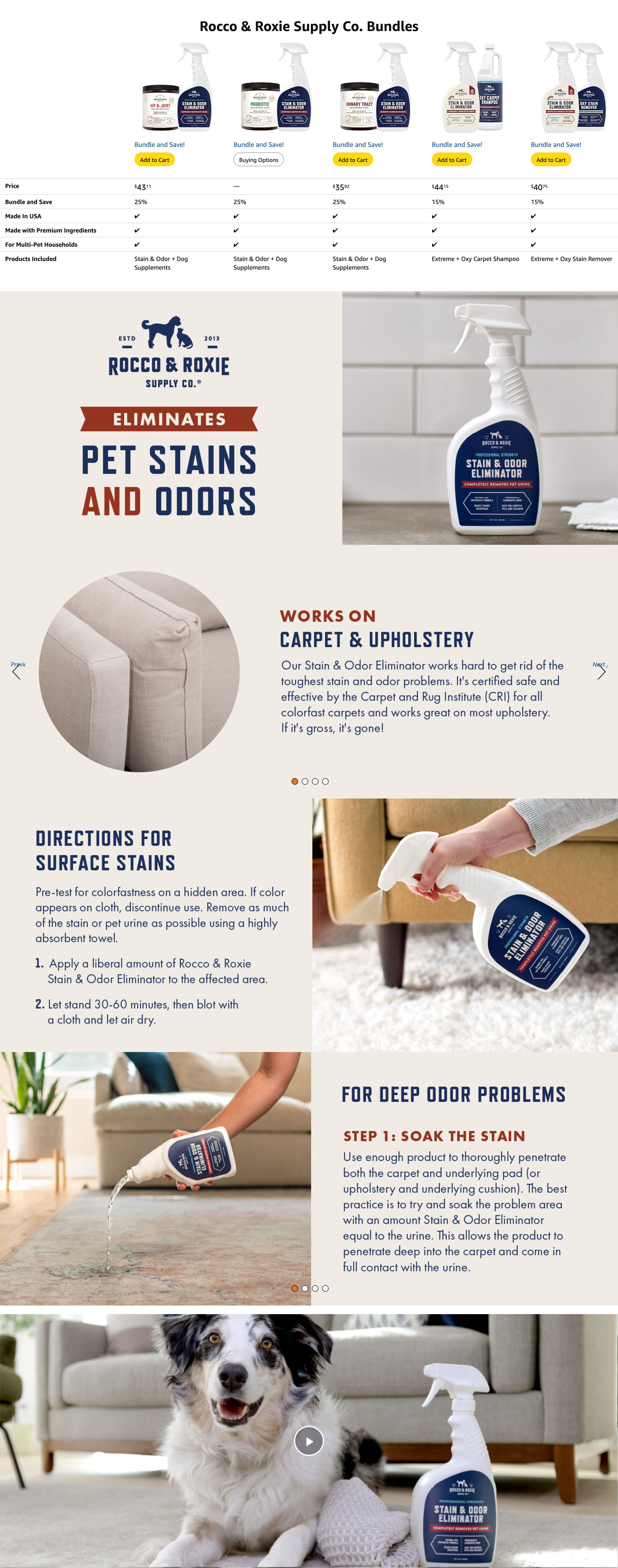 A+ Premium for Amazon.com: Rocco & Roxie Stain & Odor Eliminator for Strong Odor