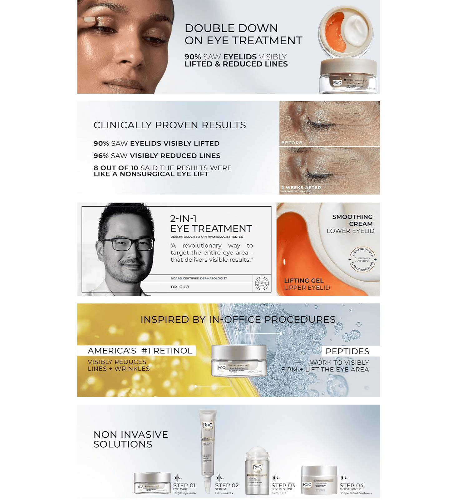 A+ Premium for Amazon.com: RoC Derm Correxion Dual Eye Cream with Advanced Retinol + Peptides for Puffy…