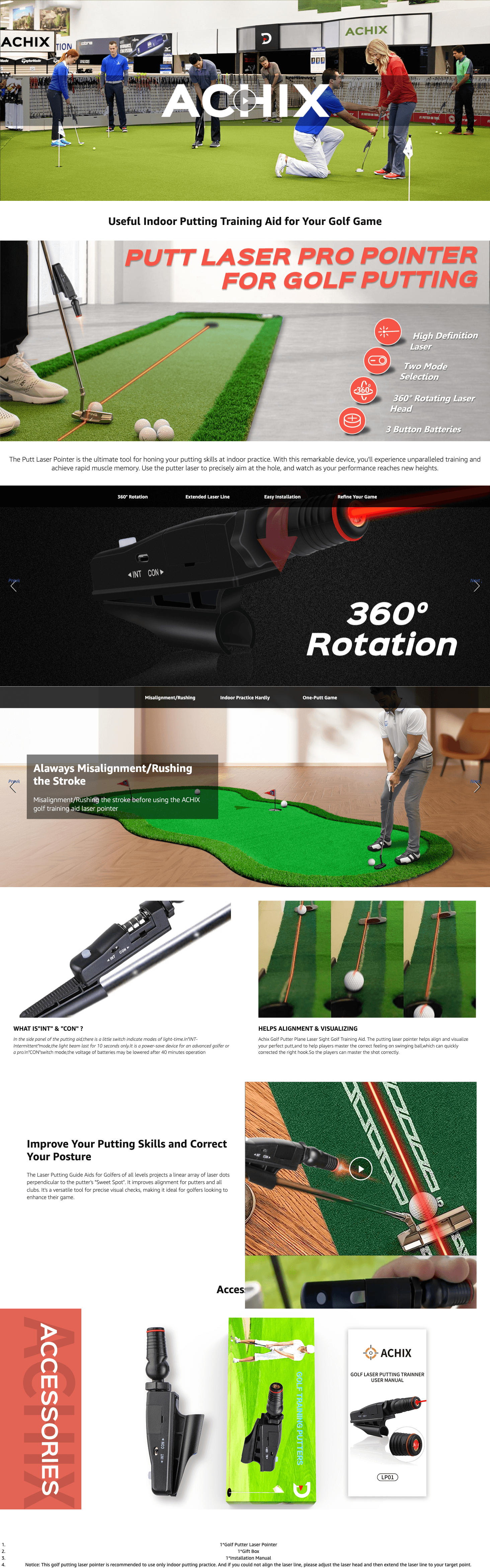 Amazon.com: Indoor Golf Putter Laser Aiming Device Putting Laser Training Aids: A+ Premium