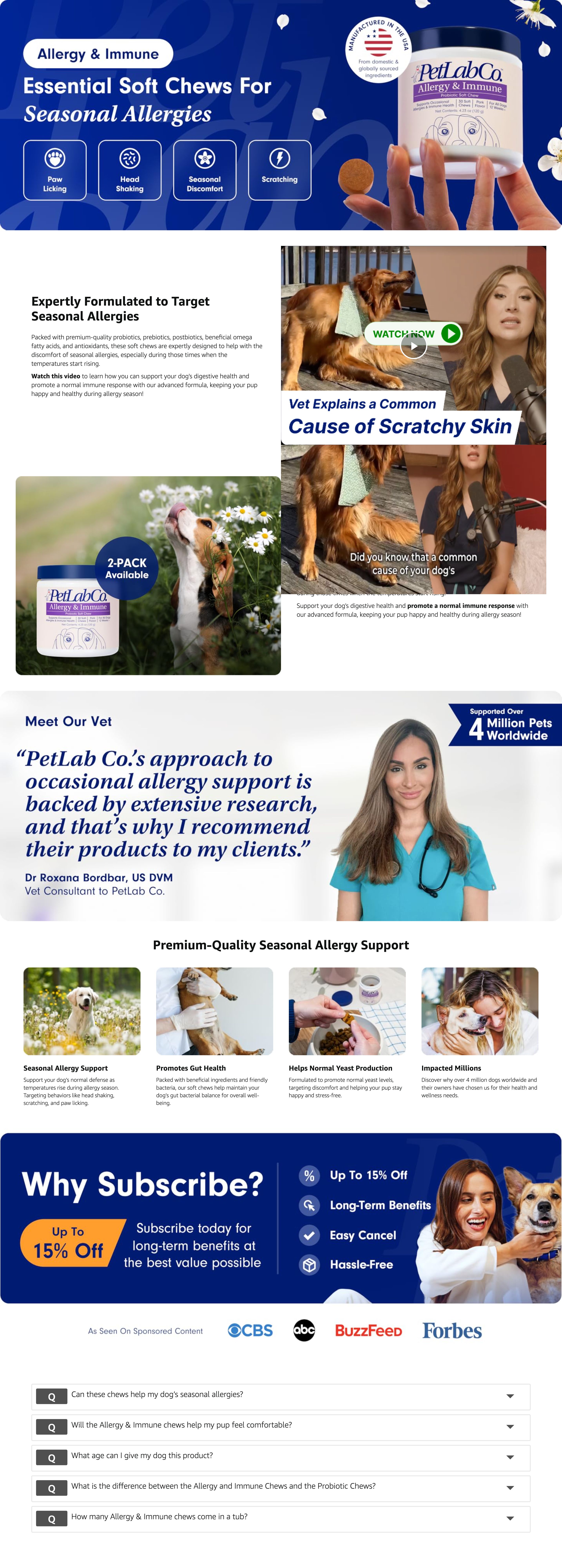 Amazon.com: PetLab Co. Allergy & Immune Probiotics for Dogs: A+ Premium