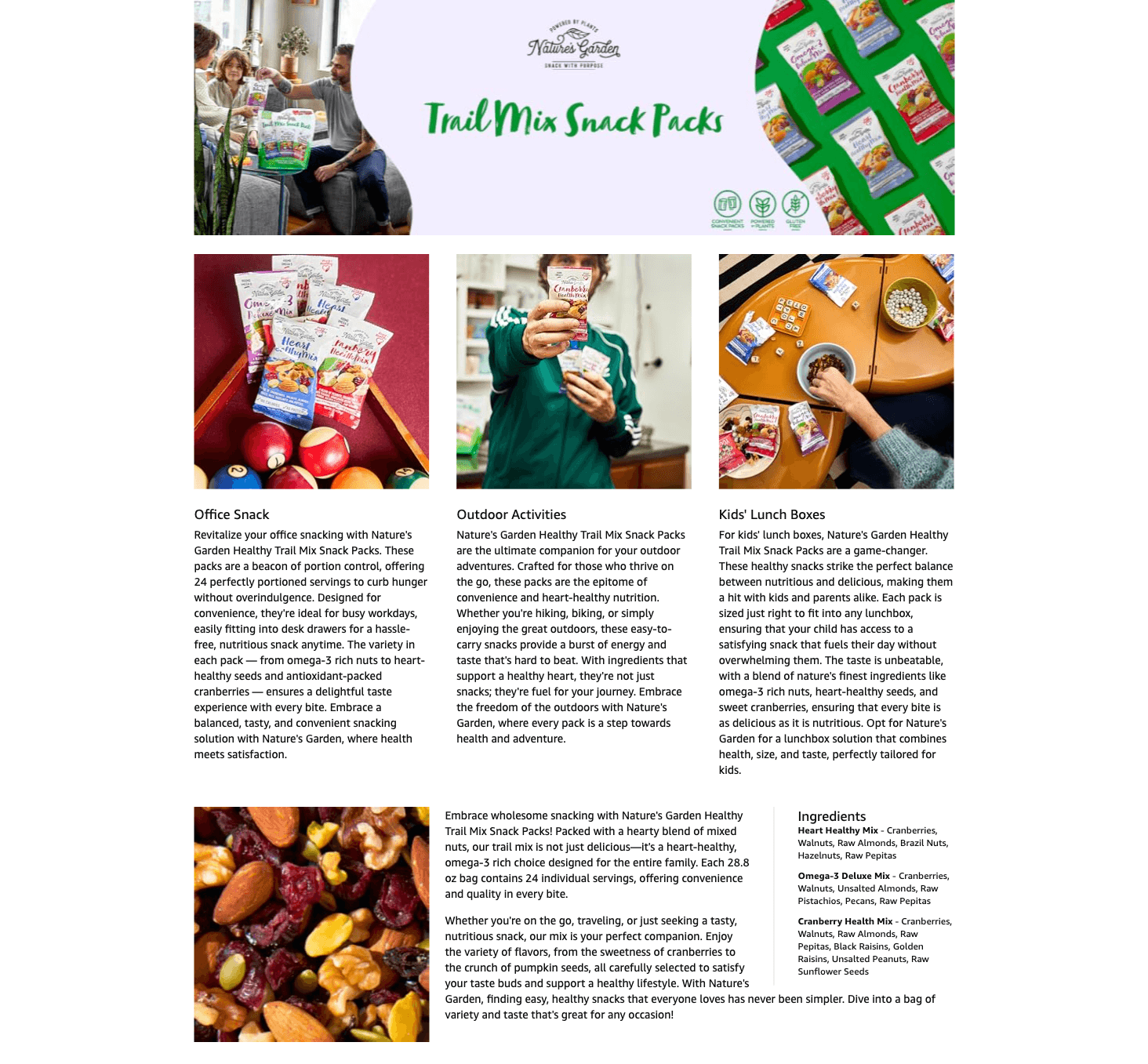 Amazon.com: Nature's Garden Healthy Trail Mix Snack Pack: A+ Premium