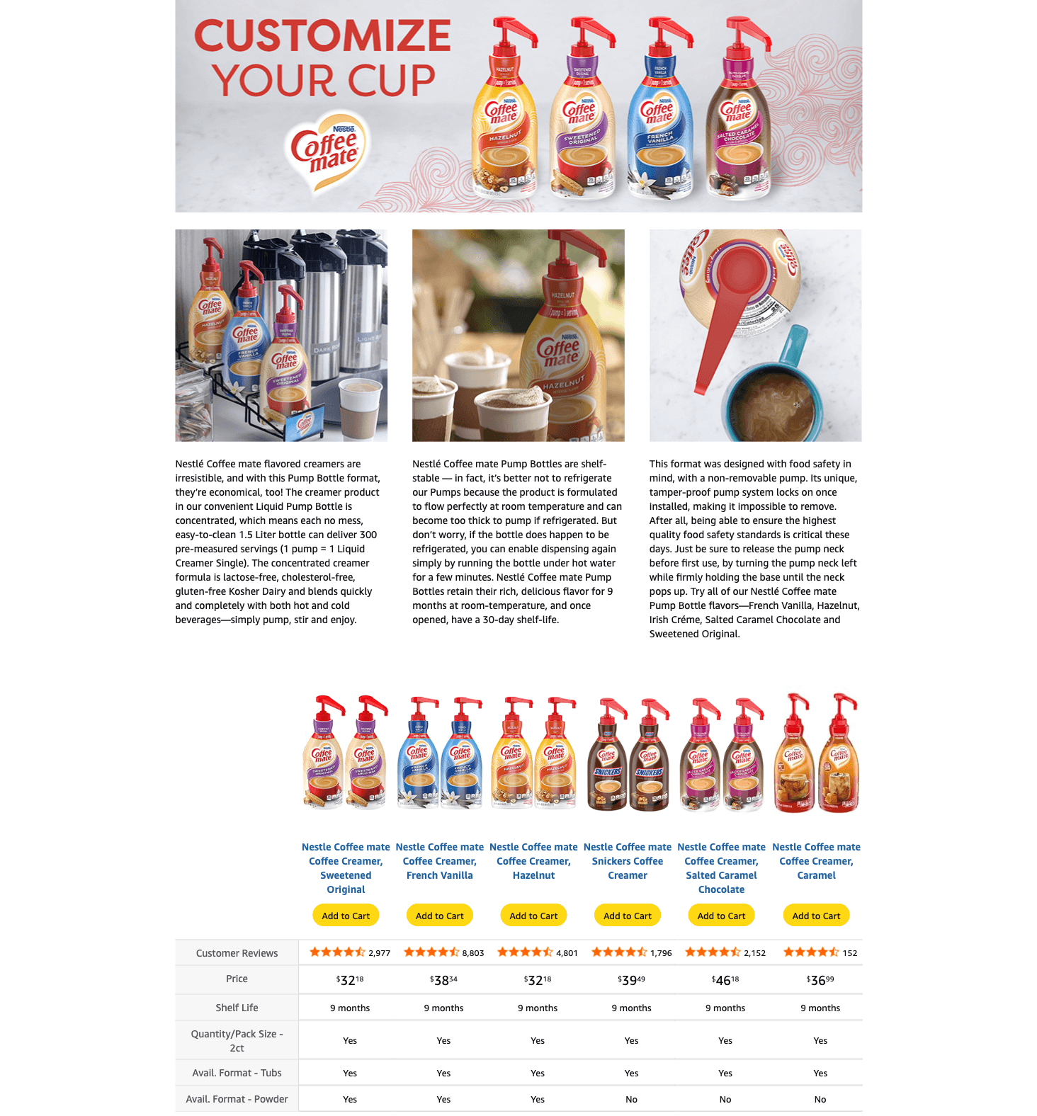 Amazon.com: Nestle Coffee mate Coffee Creamer: A+ Premium