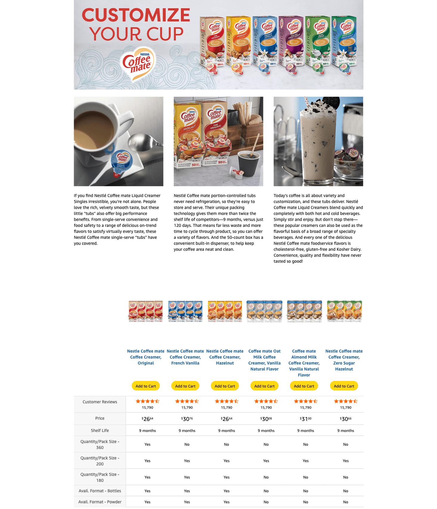 Amazon.com: Nestle Coffee mate Coffee Creamer: A+ Premium