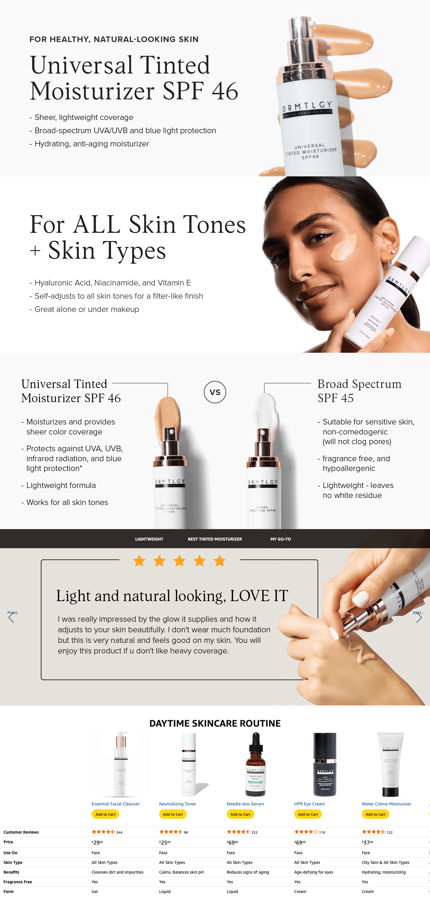 A+ Premium for Amazon.com: DRMTLGY Anti-Aging Tinted Moisturizer SPF 46