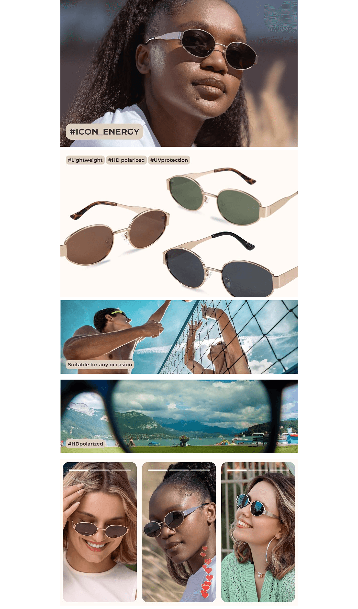 Amazon.com: livho 2025 Trendy Oval Sunglasses: A+ Premium