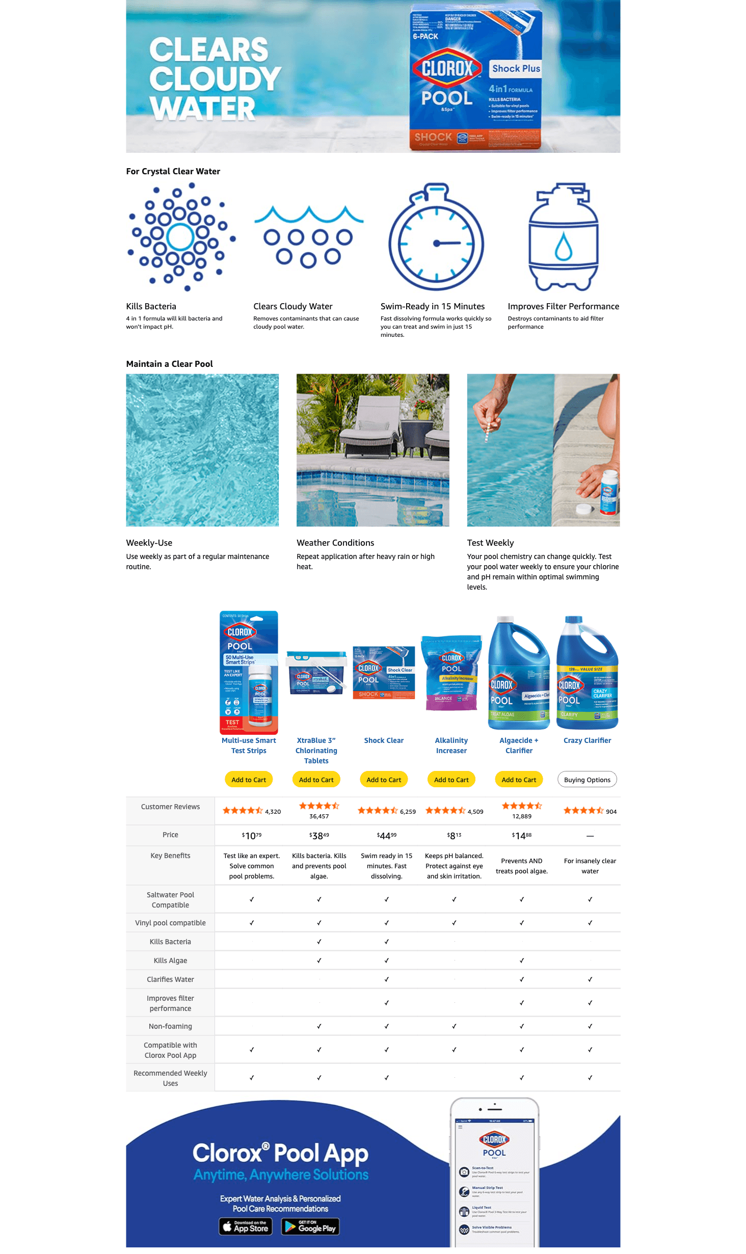 Amazon.com: Clorox® Pool&Spa™ Shock Plus: A+ Premium