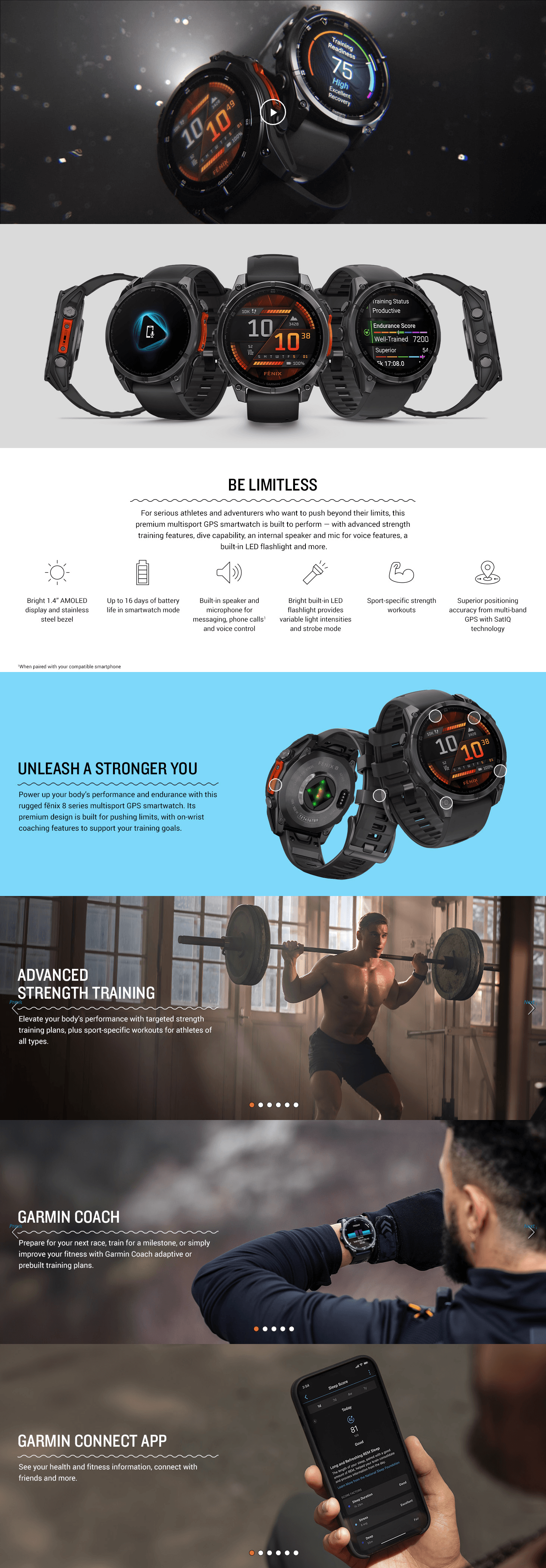 Amazon.com: Garmin fēnix® 8: A+ Premium