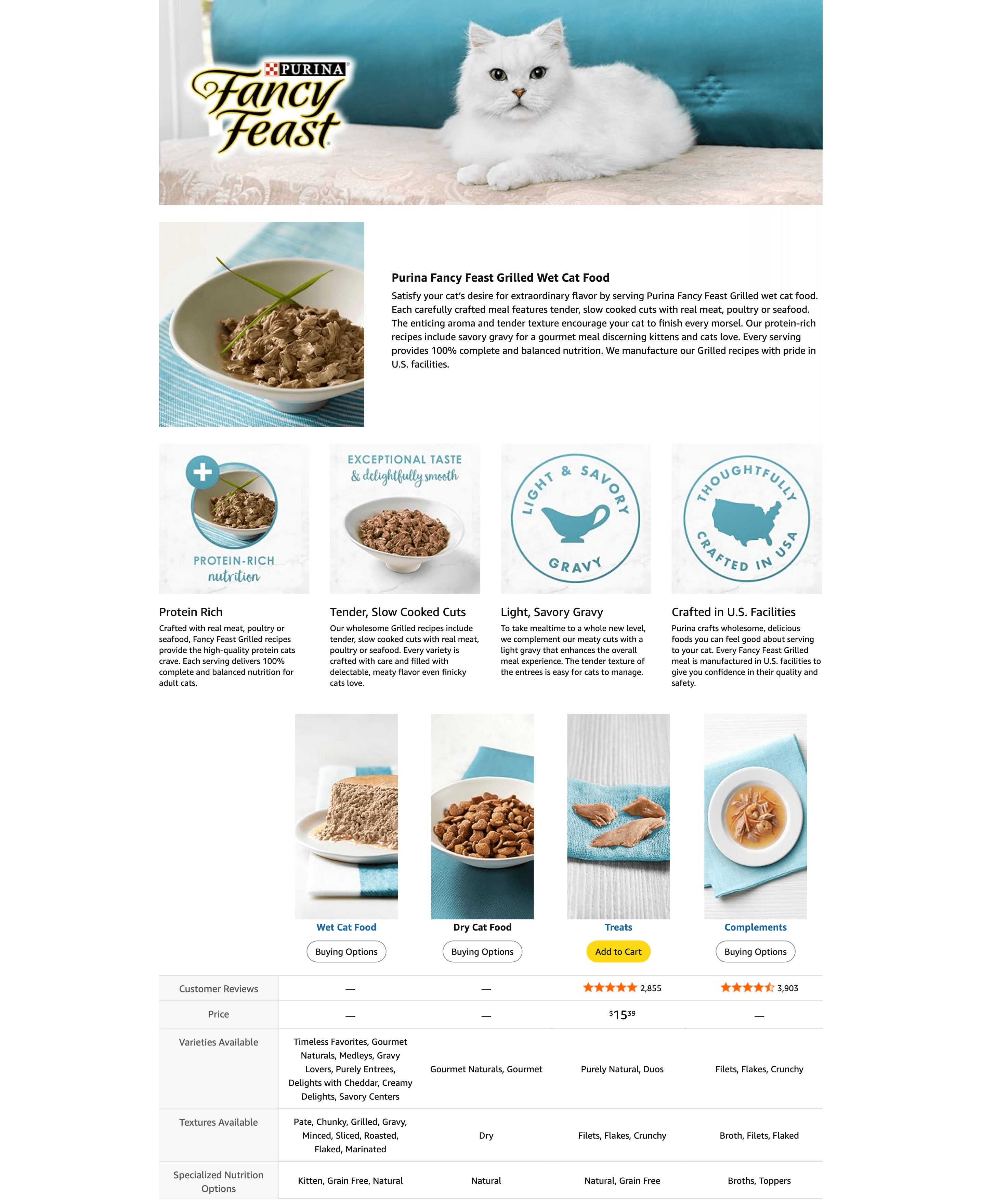 A+ Premium for Amazon.com : Fancy Feast Purina Grilled Seafood Feast Variety Pack
