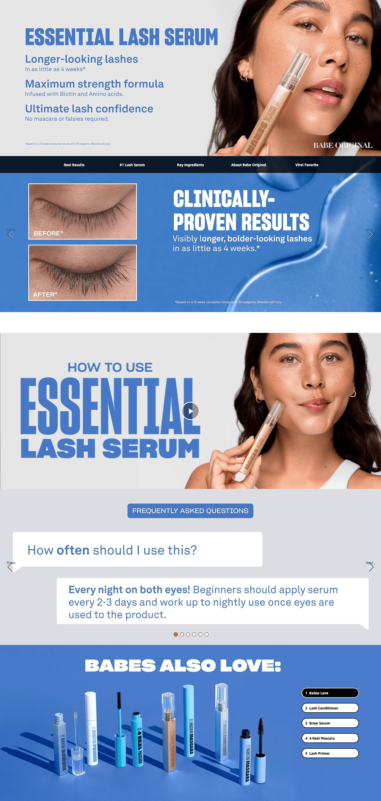 Amazon.com: BABE ORIGINAL Babe Lash Serum: A+ Premium