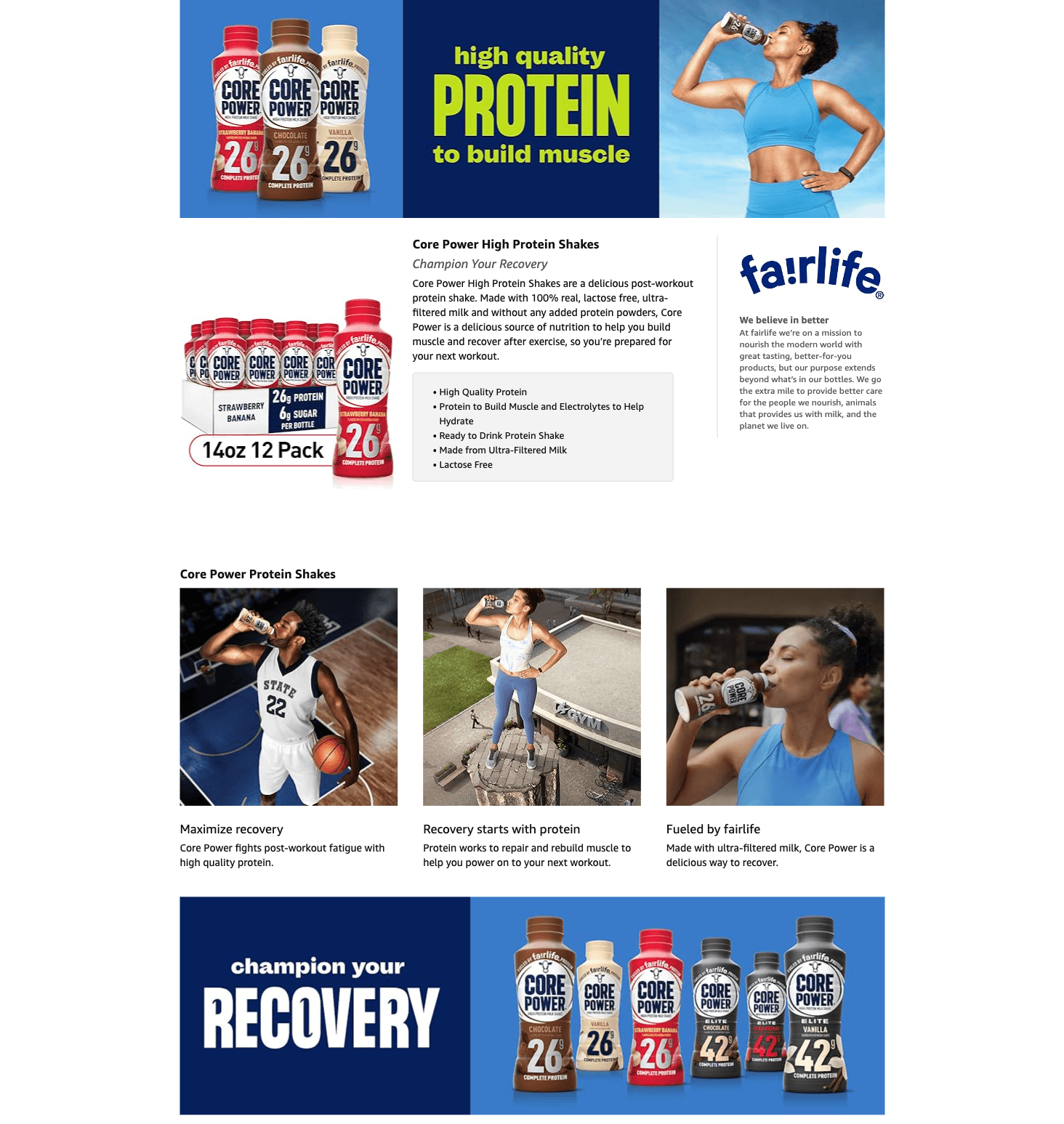Amazon.com: Core Power Protein Shake: A+ Premium