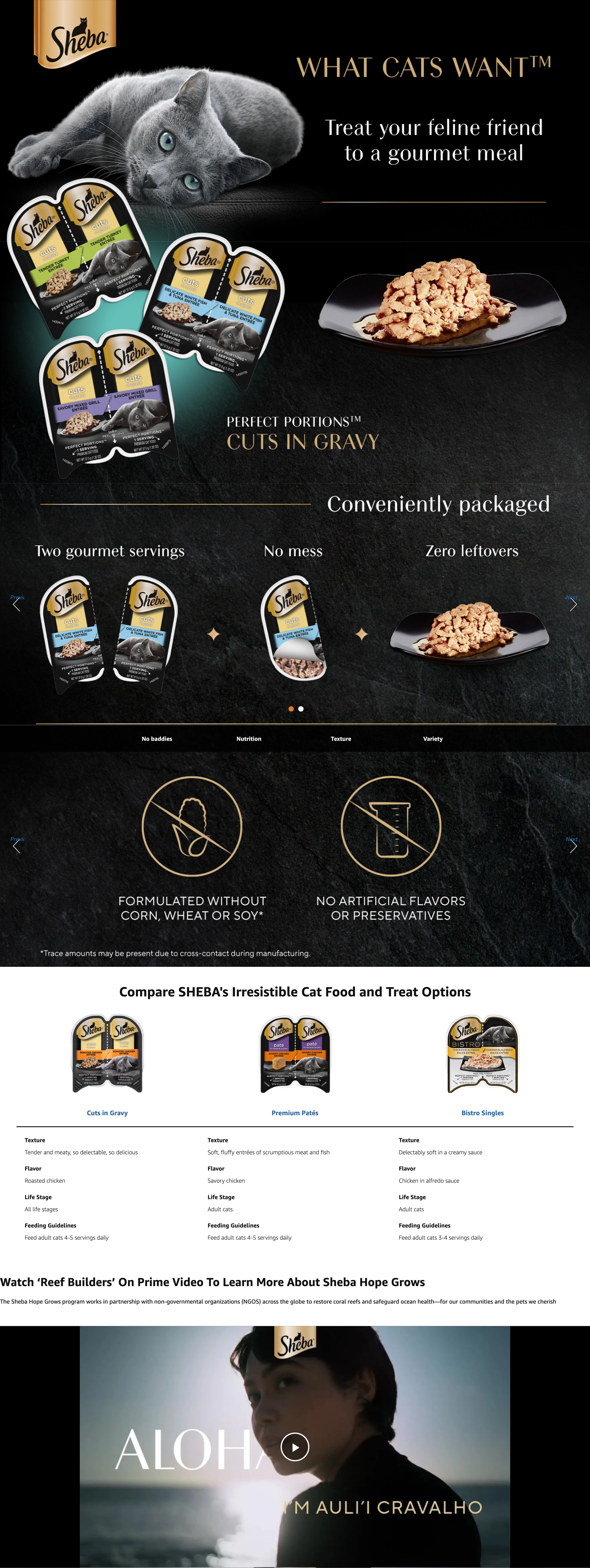A+ Premium for Amazon.com: Sheba Perfect Portions Wet Cat Food Cuts in Gravy Variety Pack