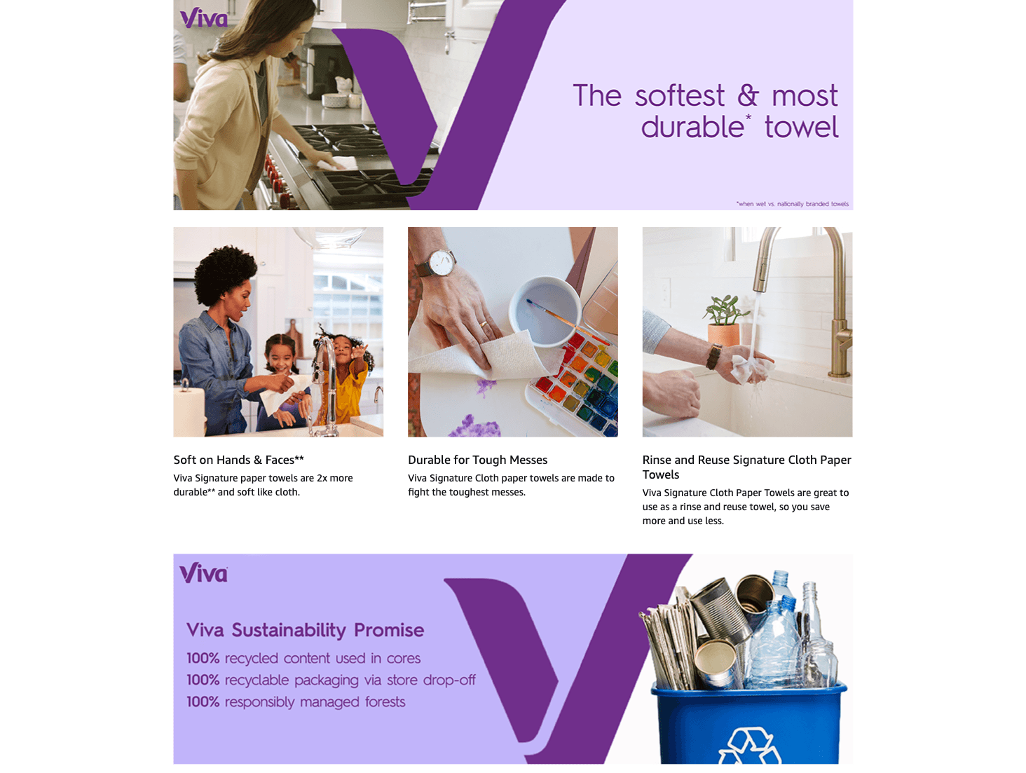 Amazon.com: Viva Signature Cloth Paper Towels: A+ Premium