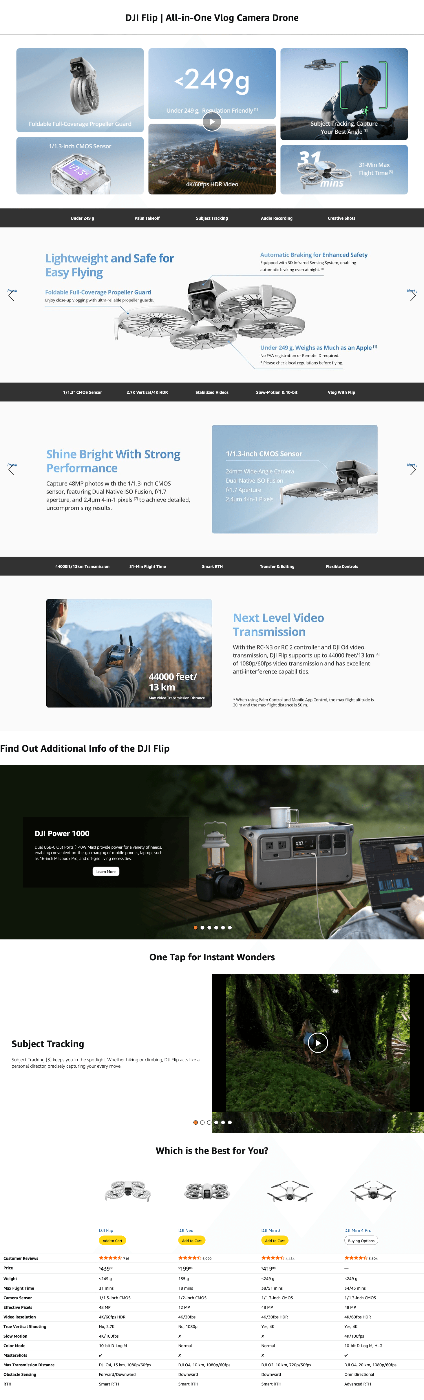 Amazon.com: DJI Flip Fly More Combo With RC 2 Screen Remote Controller: A+ Premium