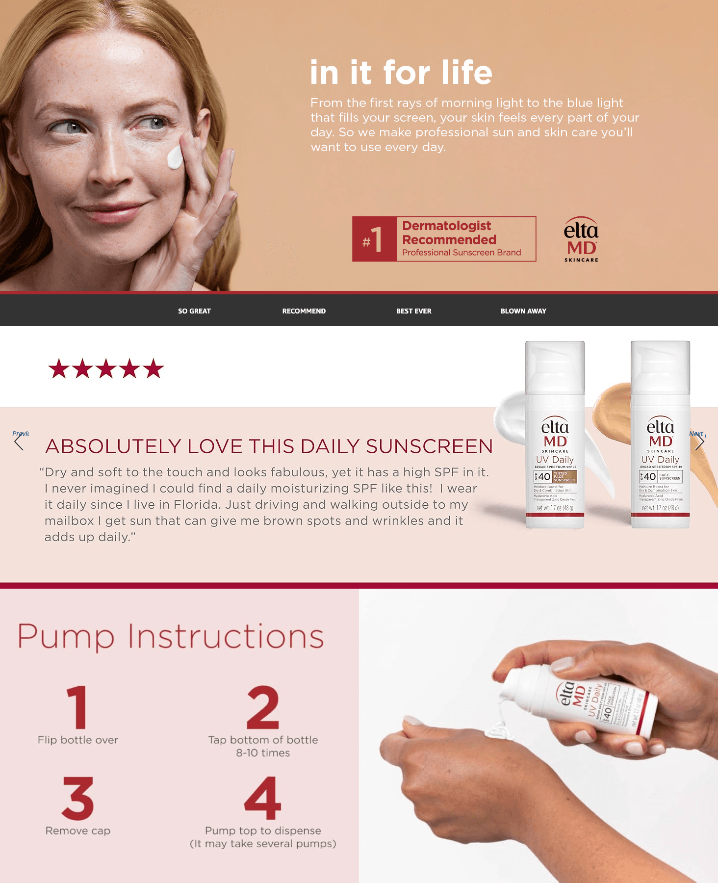 Amazon.com: EltaMD UV Daily SPF 40 Face Sunscreen Moisturizer with Zinc Oxide: A+ Premium
