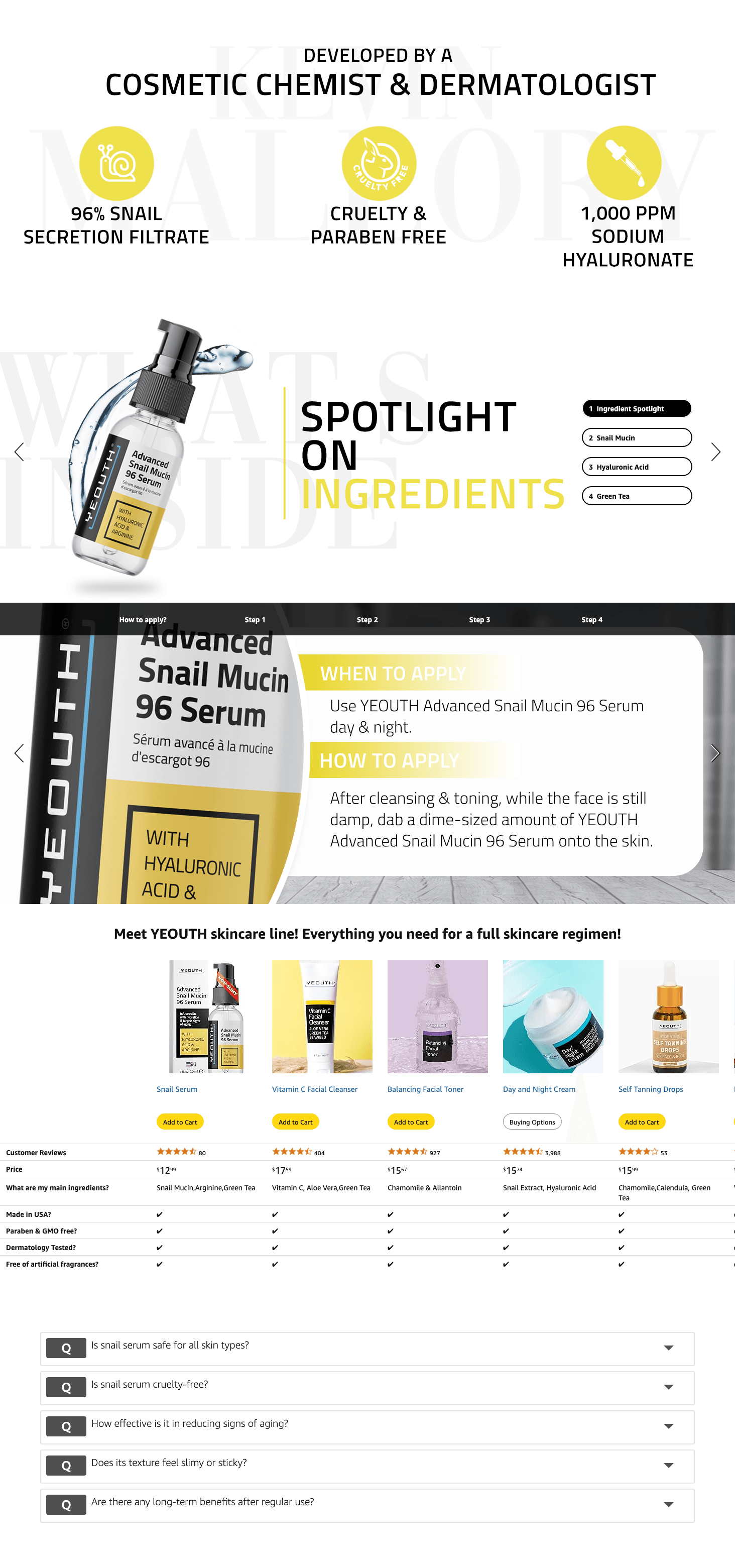 Amazon.com: YEOUTH Snail Mucin Serum for Face: A+ Premium