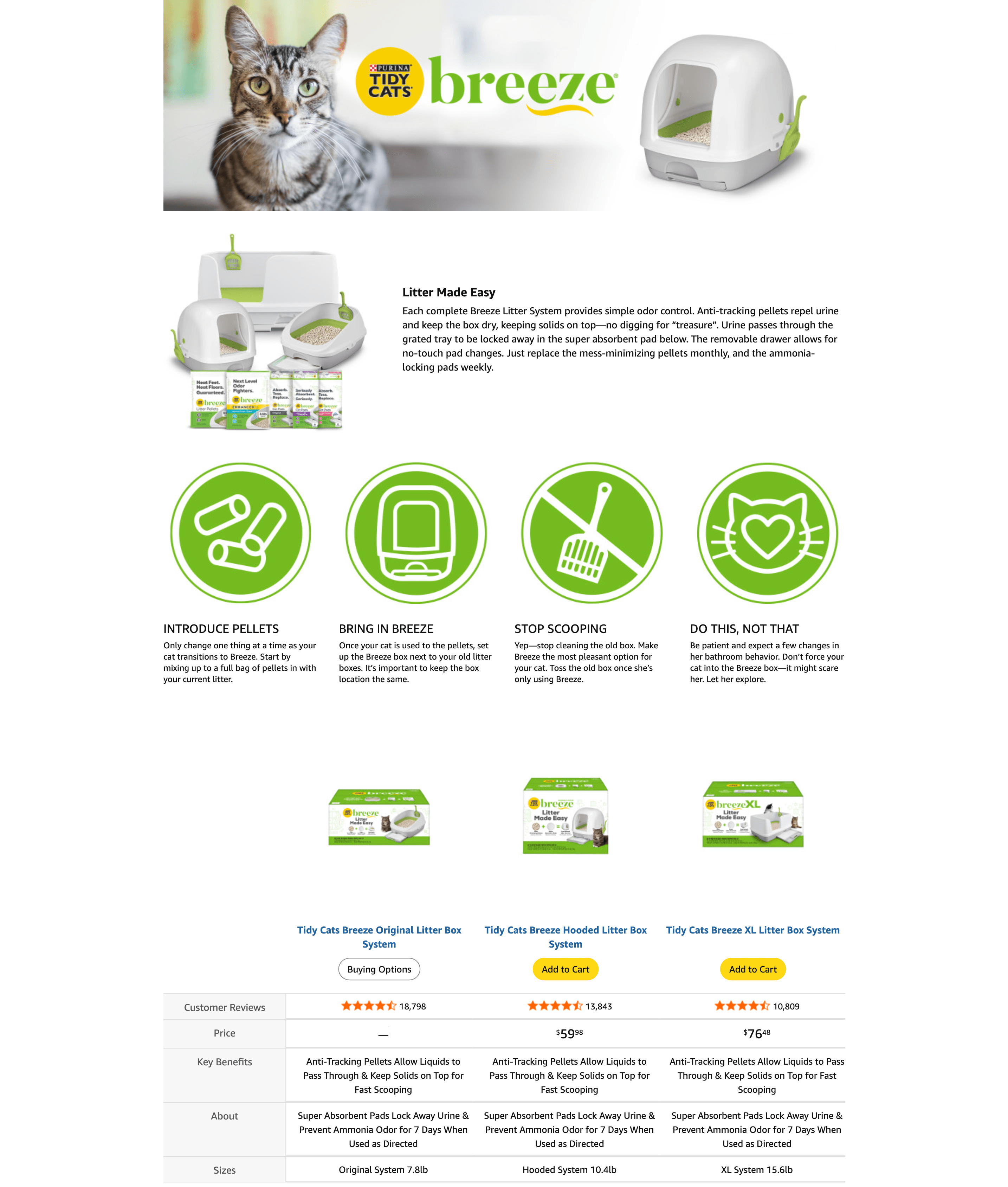 Amazon.com : Purina Tidy Cats Litter Pellets: A+ Premium