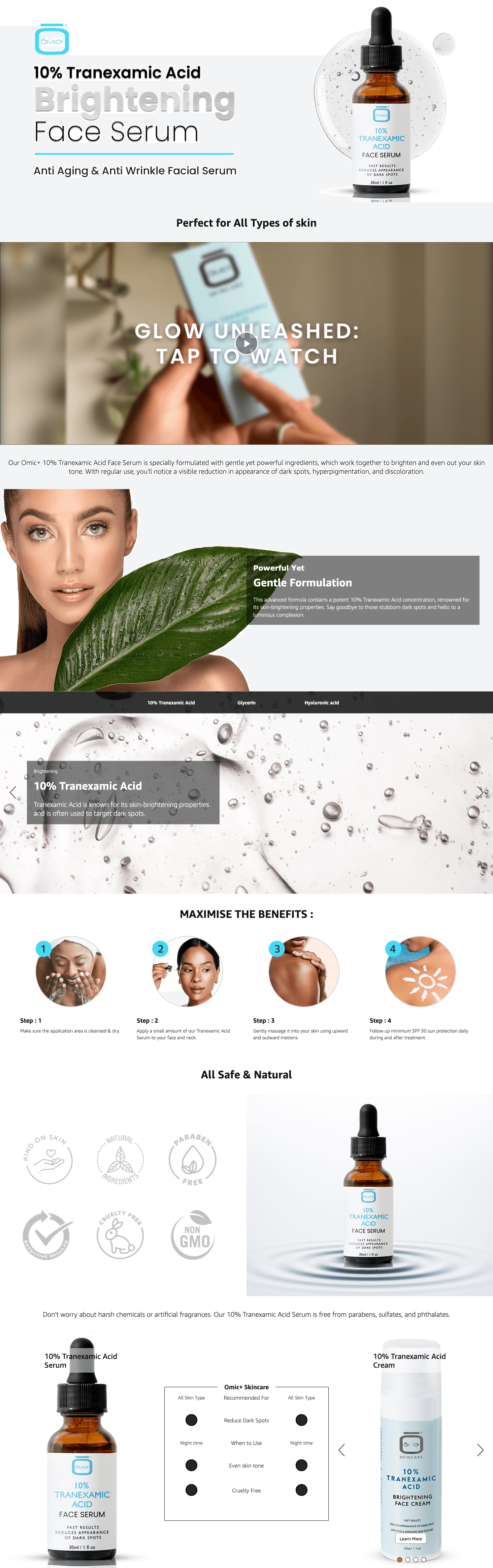 A+ Premium for Amazon.com: OMIC 10% Tranexamic Acid Serum for Face