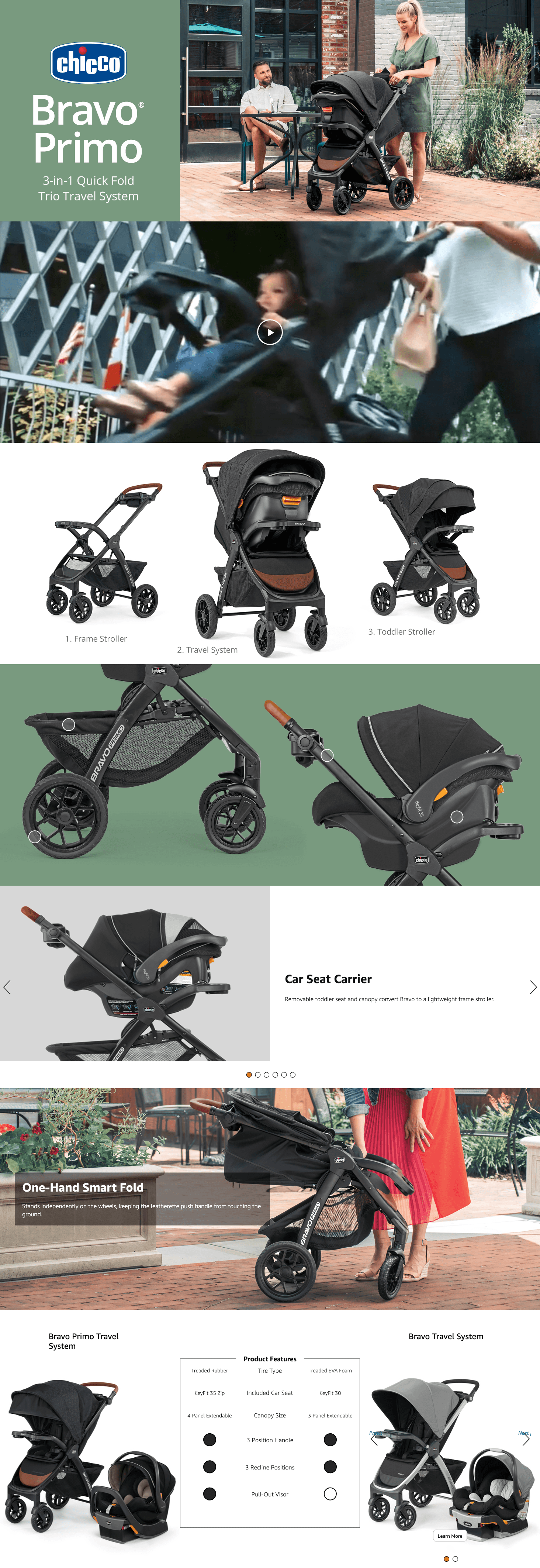 Amazon.com: Chicco Bravo Primo Trio Travel System: A+ Premium