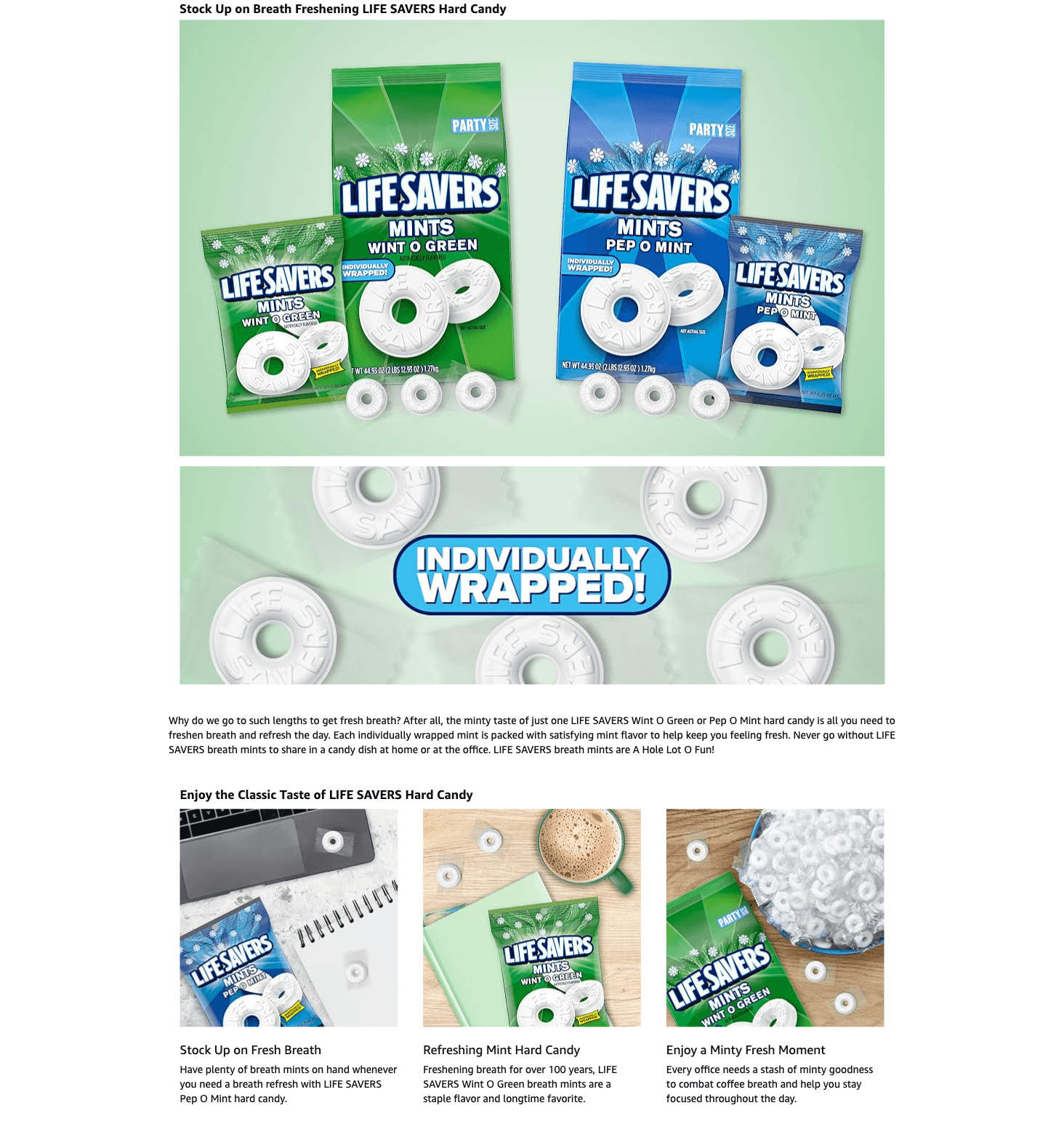 Amazon.com: LIFE SAVERS Mints: A+ Premium