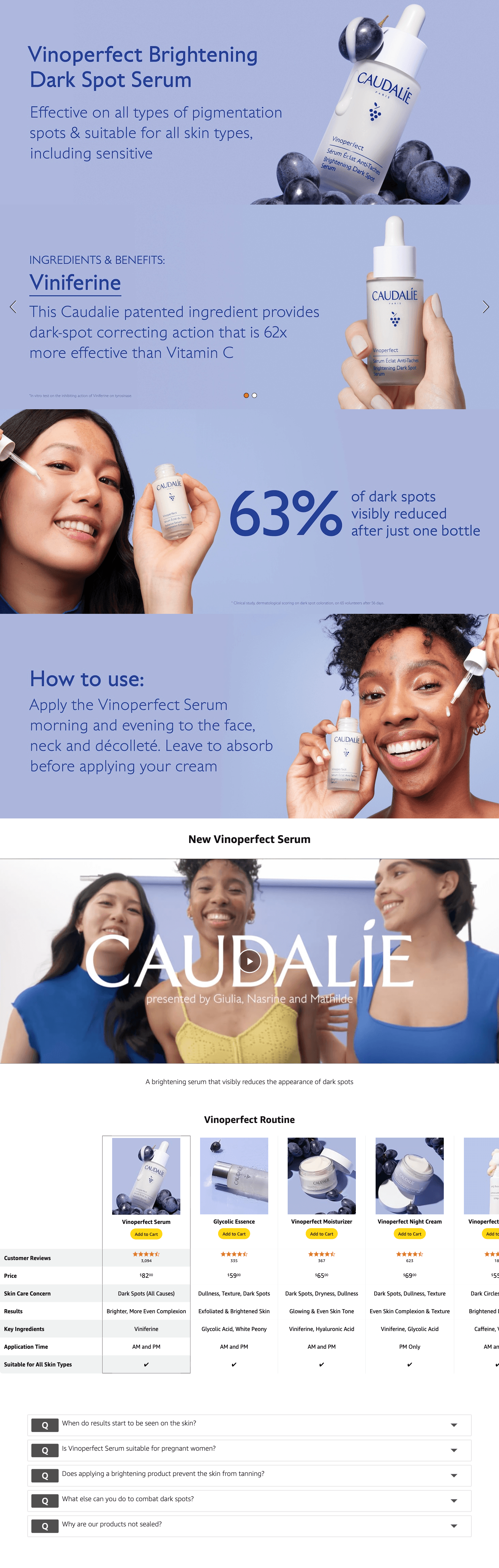 Amazon.com: Caudalie Vinoperfect Brightening Dark Spot Serum: A+ Premium