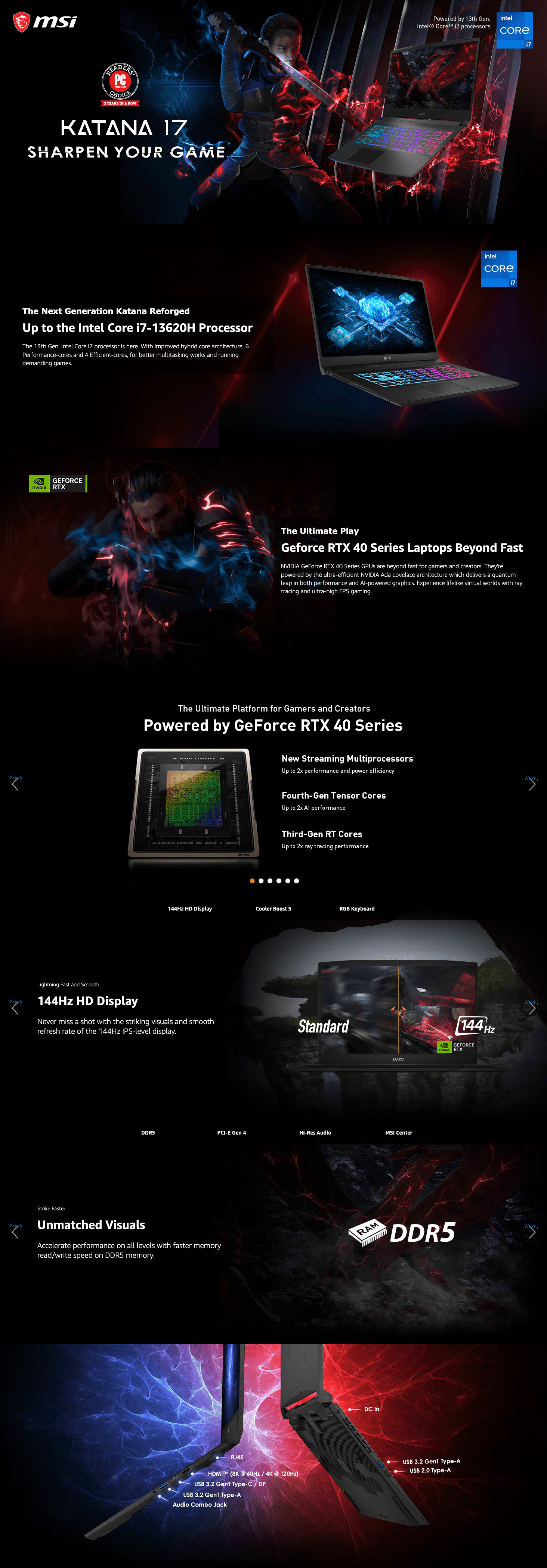 A+ Premium for Amazon.com: MSI Katana 17 Gaming Laptop: 13th Gen Intel Core i7