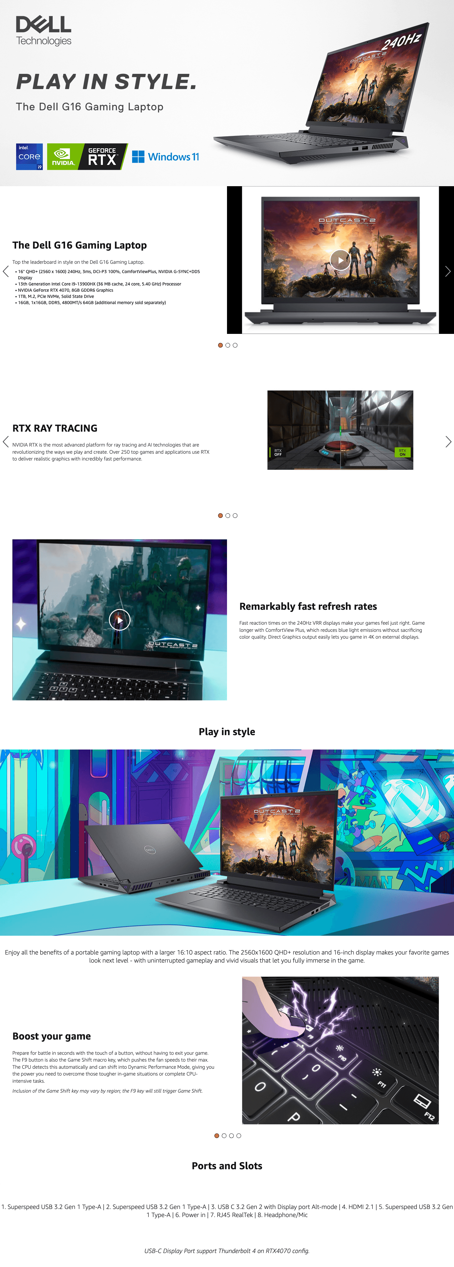 Amazon.com: Dell G16 7630 Gaming Laptop: A+ Premium