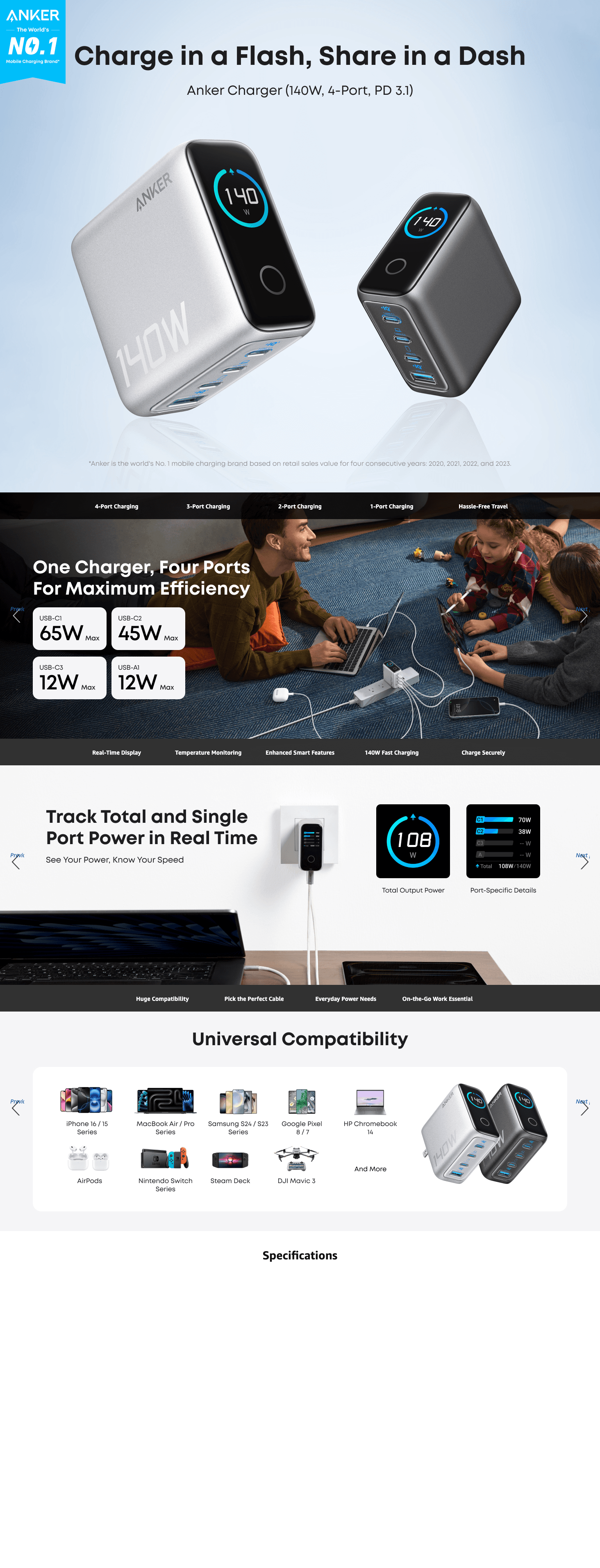 Amazon.com: Anker Laptop Charger: A+ Premium