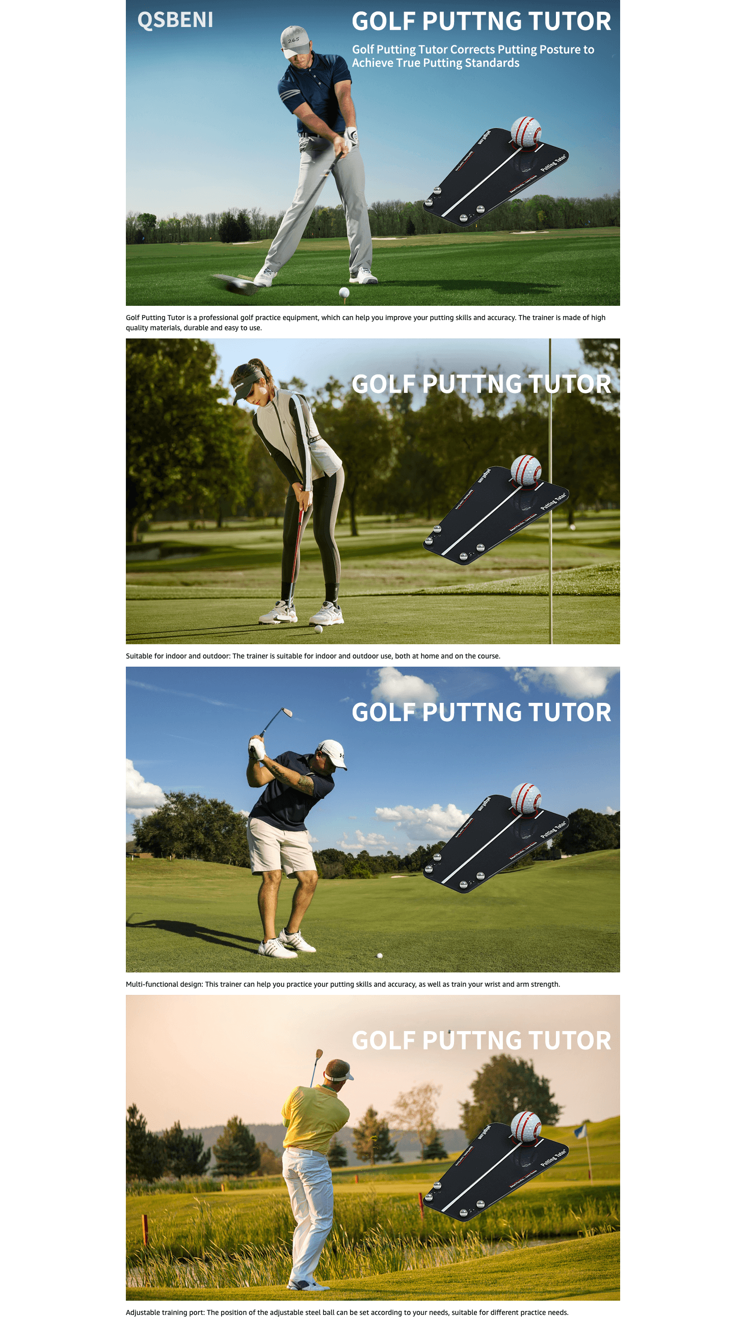 Amazon.com : QSBENI Golf Putting Tutor: A+ Premium