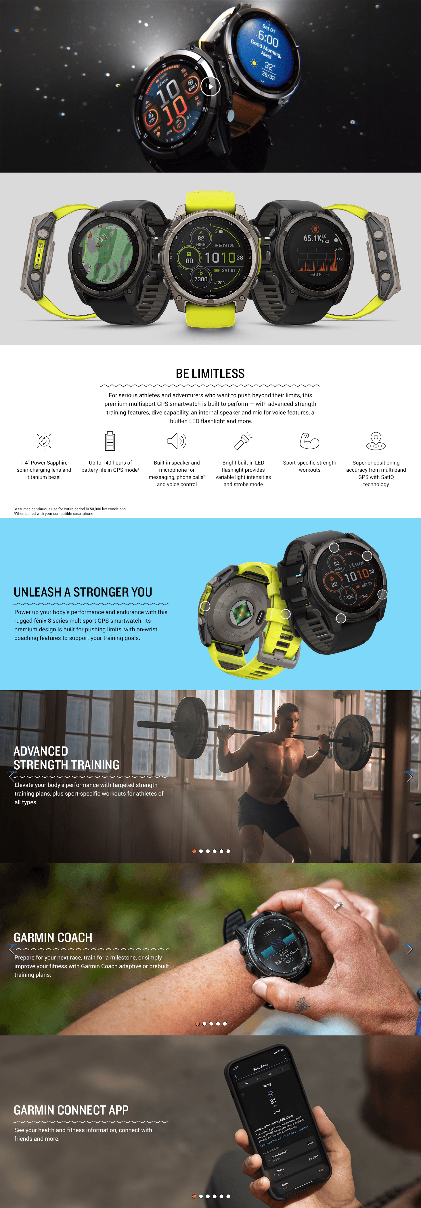 Amazon.com: Garmin fēnix® 8: A+ Premium