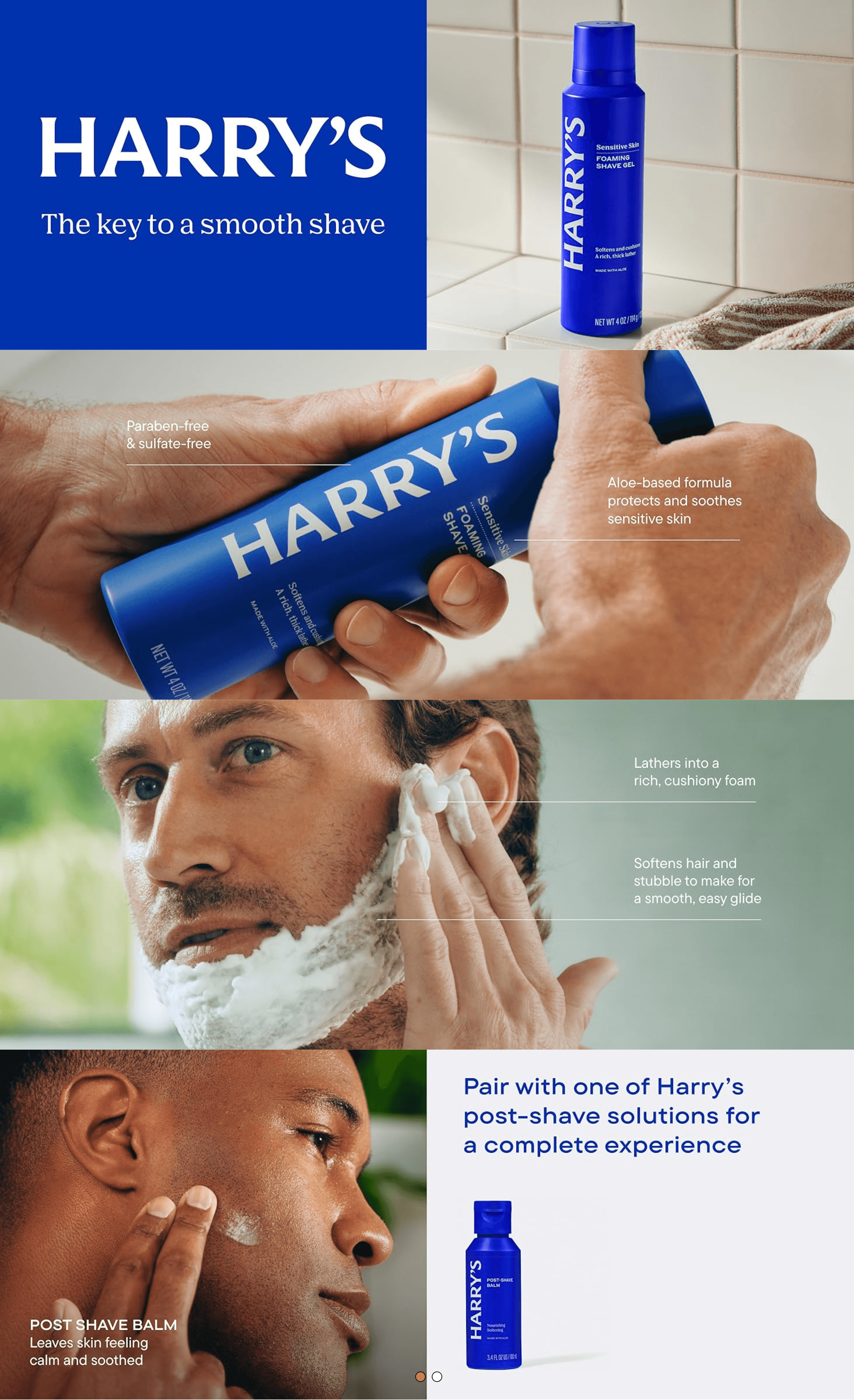 A+ Premium for Amazon.com: Harry's Foaming Shave Gel for Men with Aloe