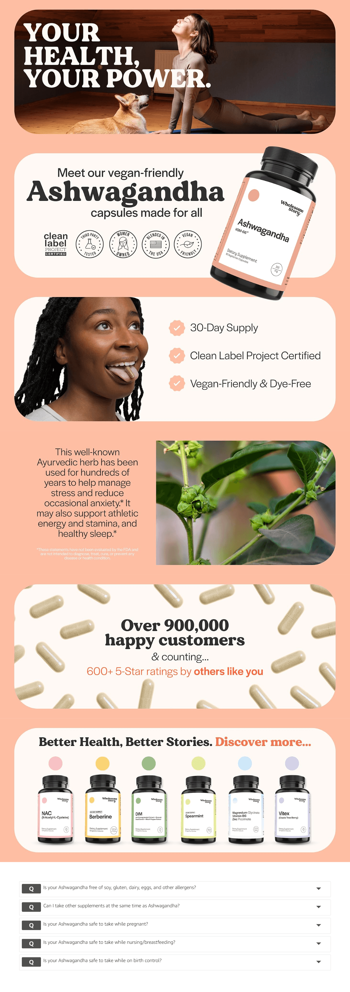 Amazon.com: Vegan KSM 66 Ashwagandha Capsules| High Potency 5% Withanolides: A+ Premium