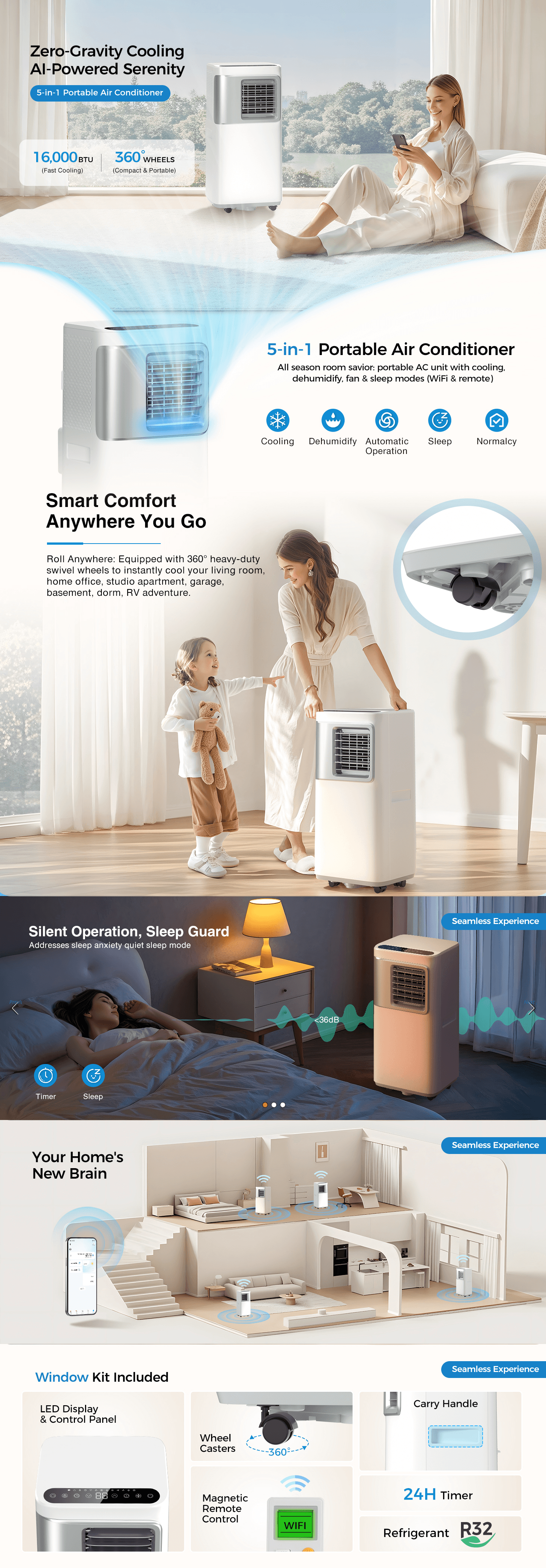 Amazon.com: Portable-Air-Conditioners-16,000-Btu: A+ Premium