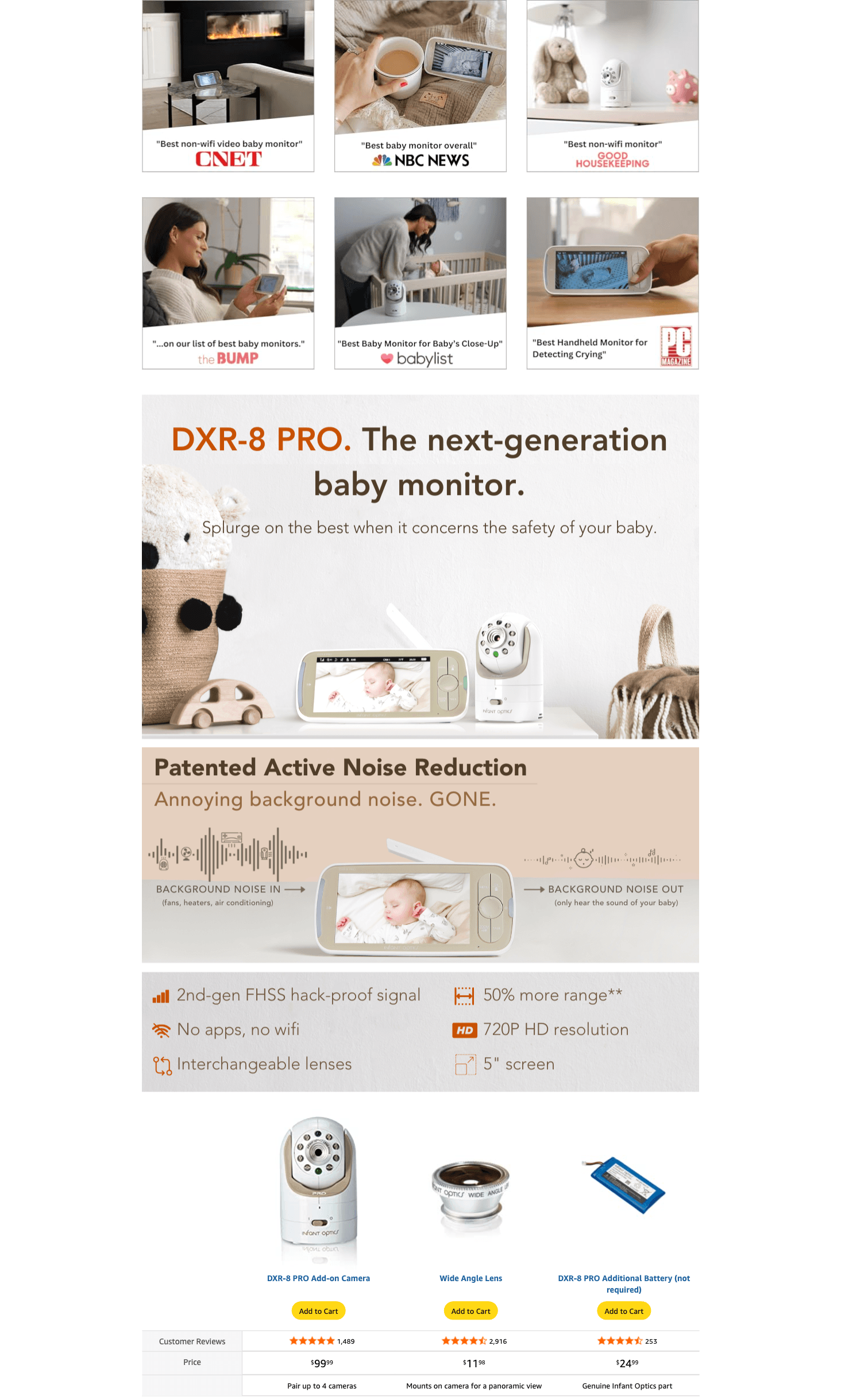 Amazon.com: Infant Optics DXR-8 PRO Video Baby Monitor: A+ Premium