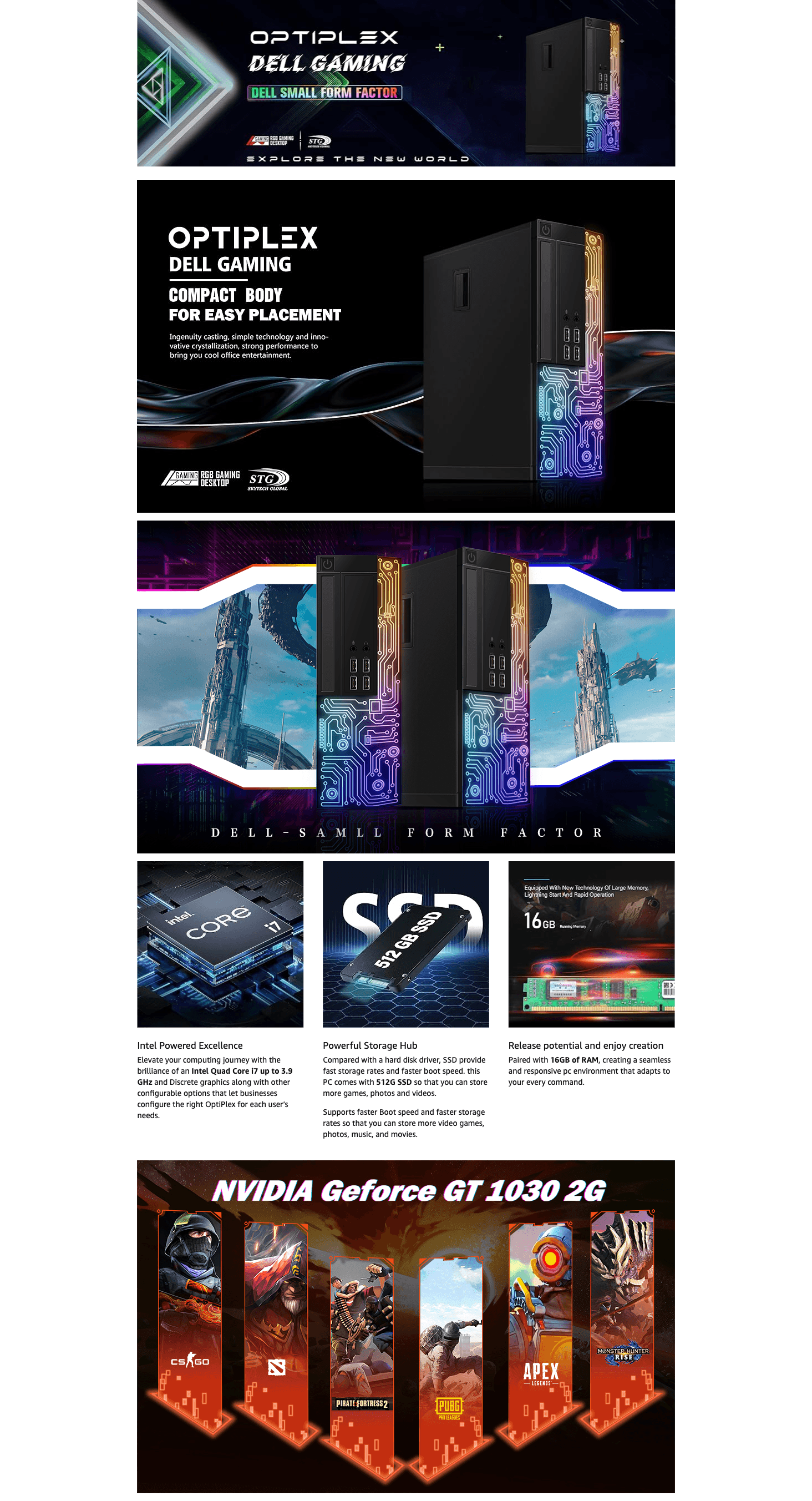 Amazon.com: Dell Gaming OptiPlex Desktop RGB Computer PC: A+ Premium