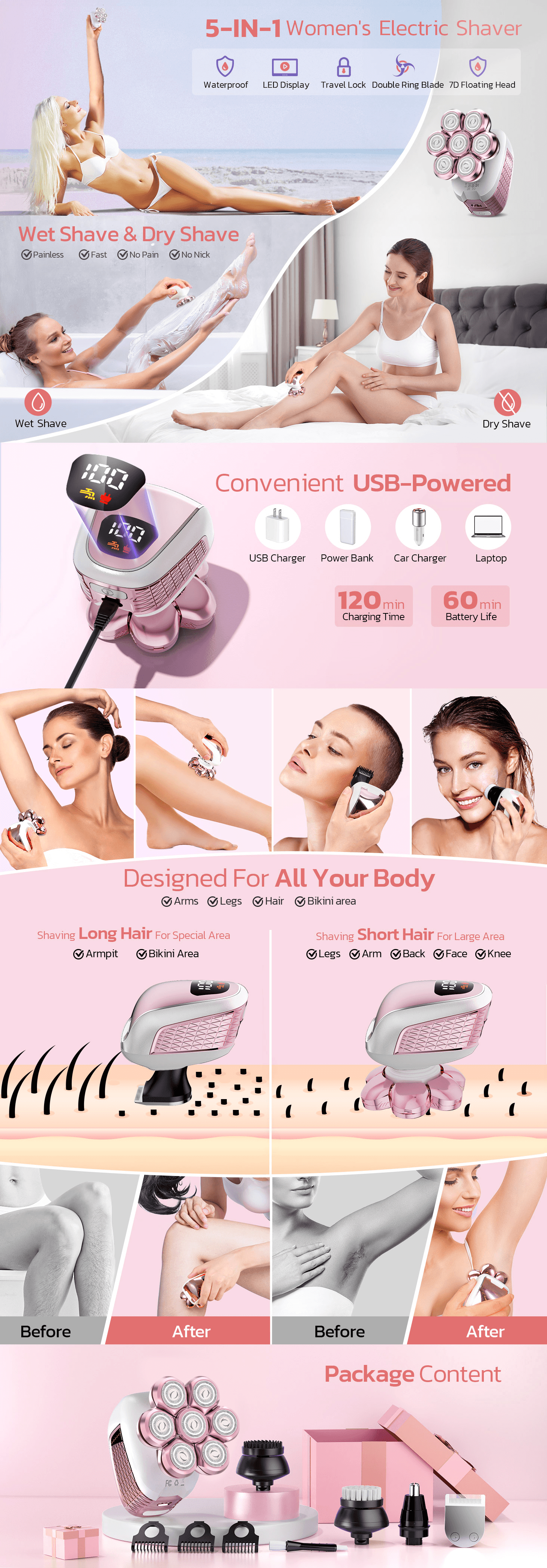 Amazon.com: Electric Razors for Women: A+ Premium