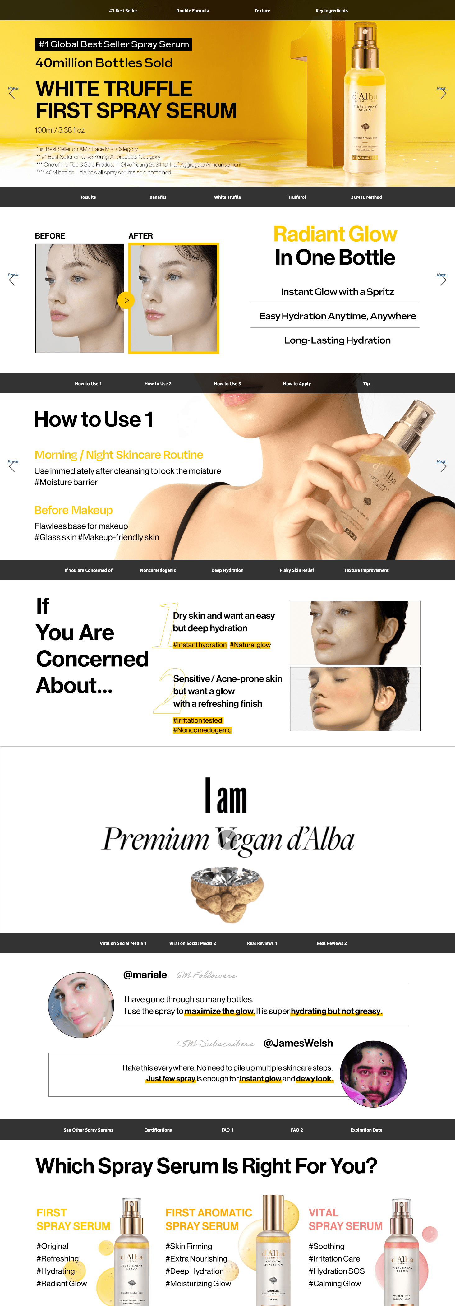 A+ Premium for Amazon.com: d'alba Piedmont Italian White Truffle First Spray Serum