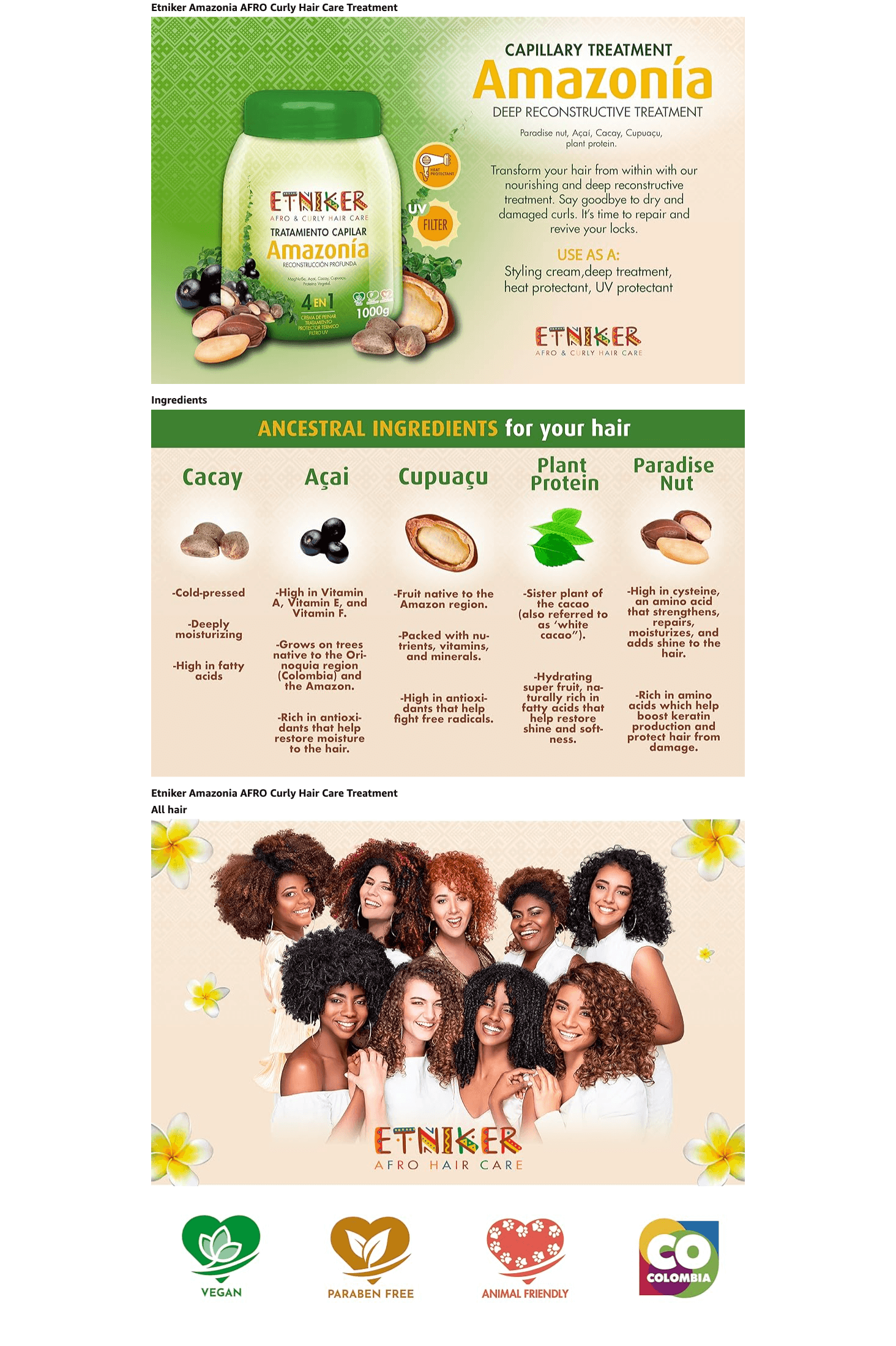 A+ Premium for Amazon.com: Etniker Amazonia 4-in-1 Curly Hair Treatment