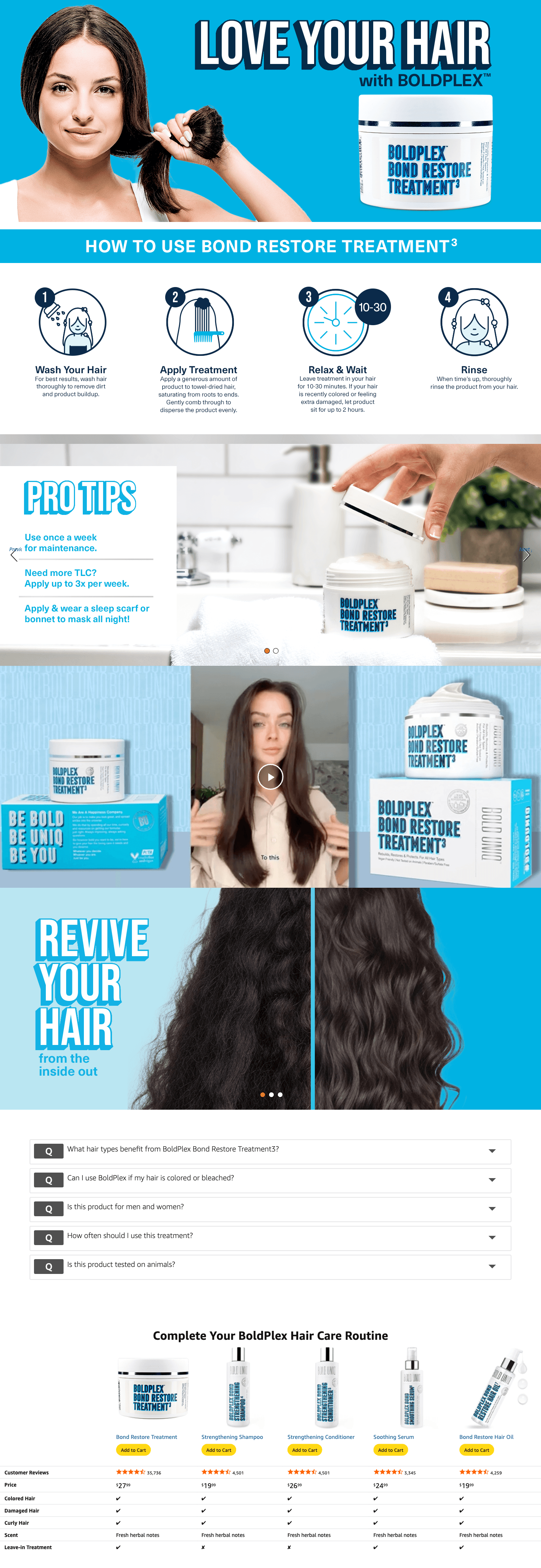 Amazon.com: BoldPlex Hair Mask: A+ Premium