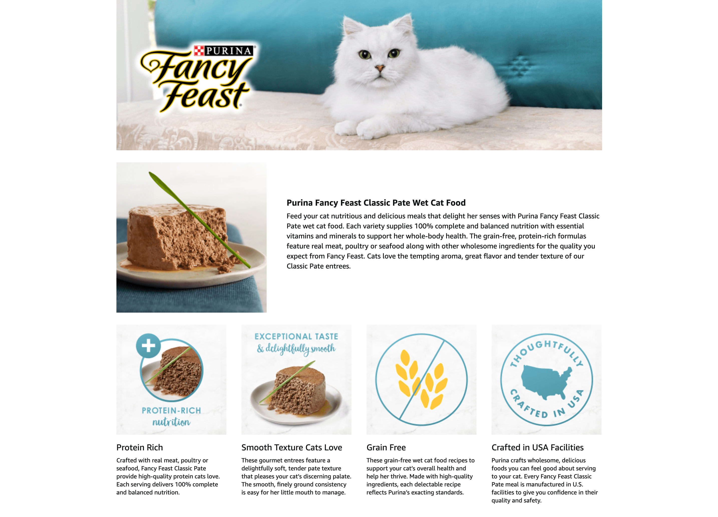A+ Premium for Amazon.com : Purina Fancy Feast Seafood Classic Pate Collection Grain Free Wet Cat Food…