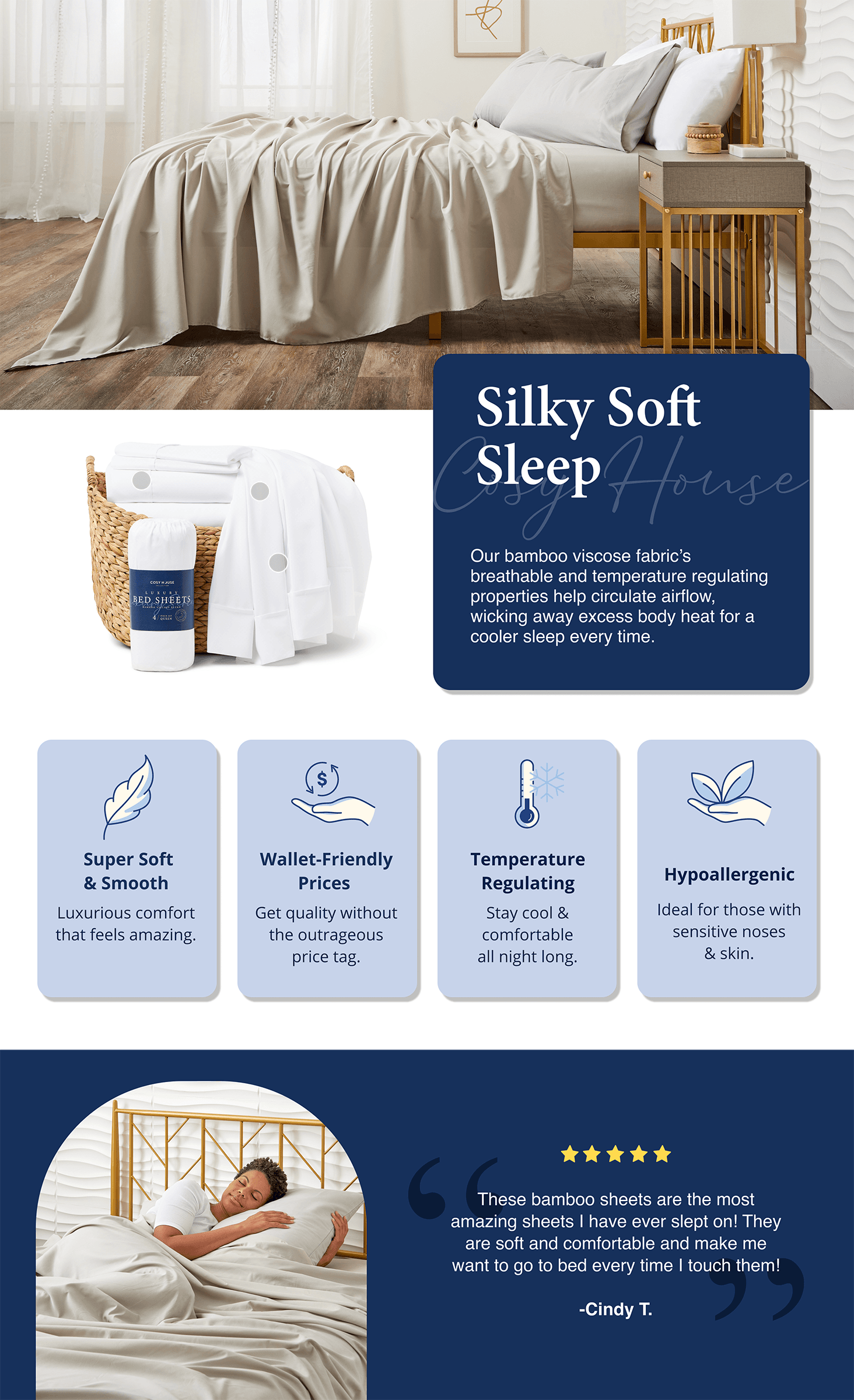 A+ Premium for Amazon.com: Cosy House Collection Luxury Bamboo Sheets