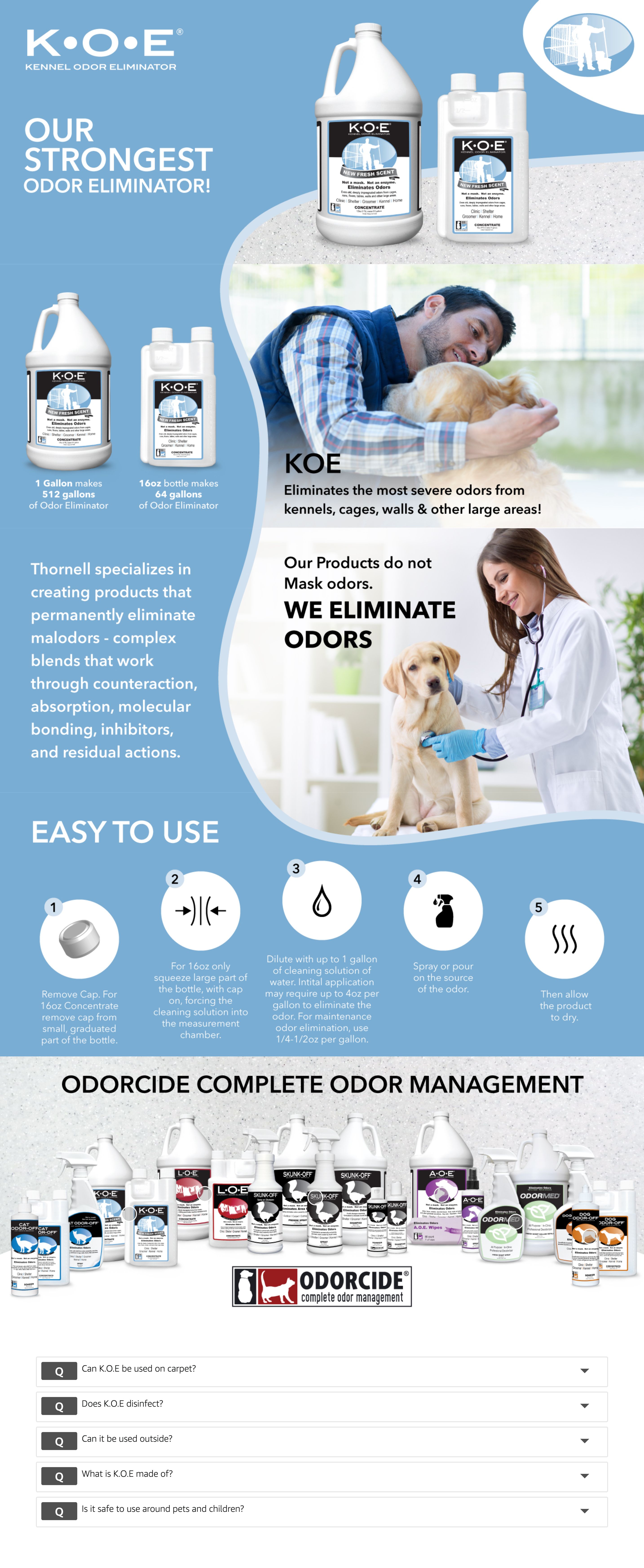 A+ Premium for Amazon.com : K.O.E Kennel Odor Eliminator Fresh Scent Concentrate 16 oz : Pet Supplies