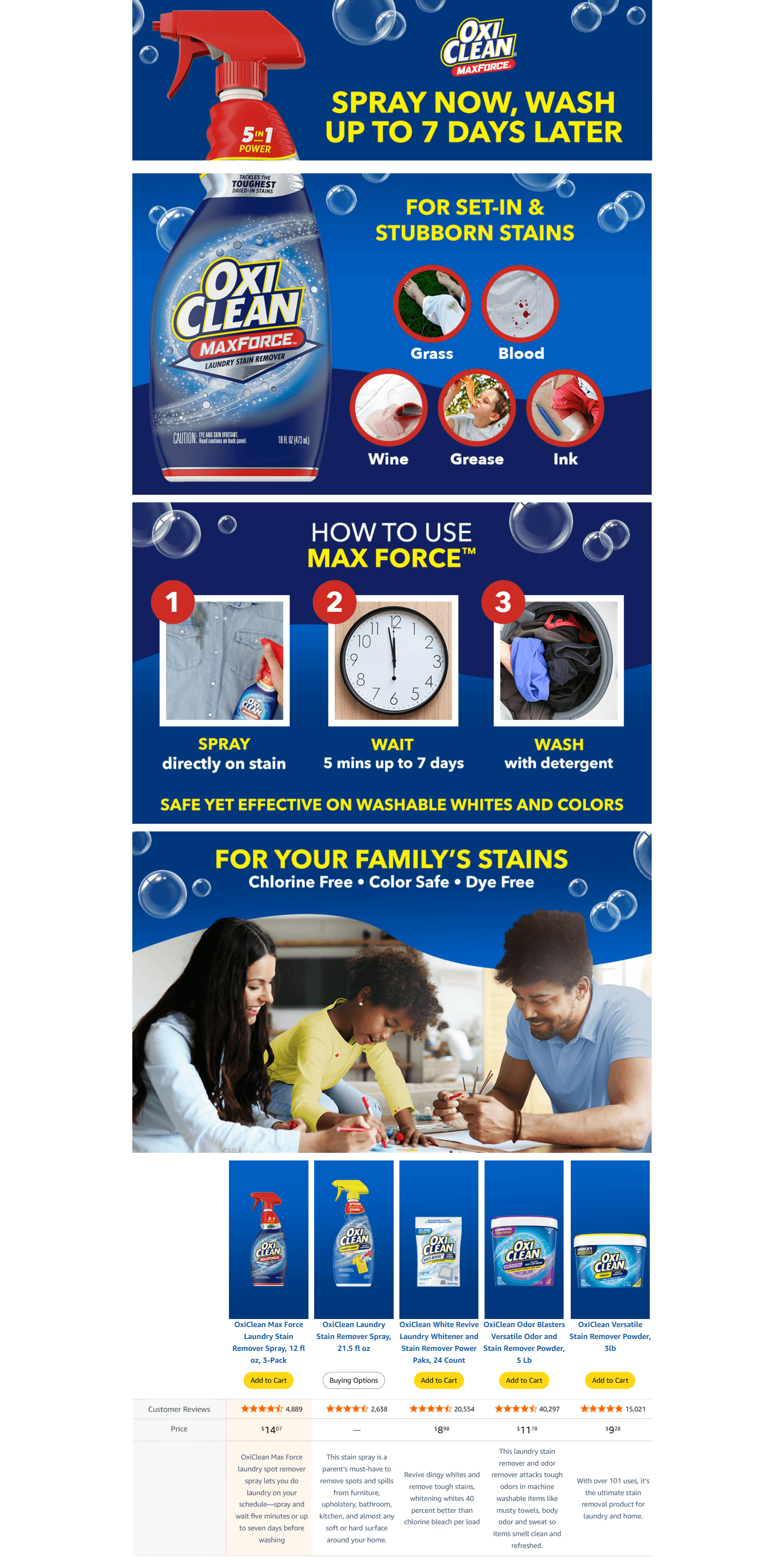 A+ Premium for Amazon.com: OxiClean Max Force Laundry Stain Remover Spray